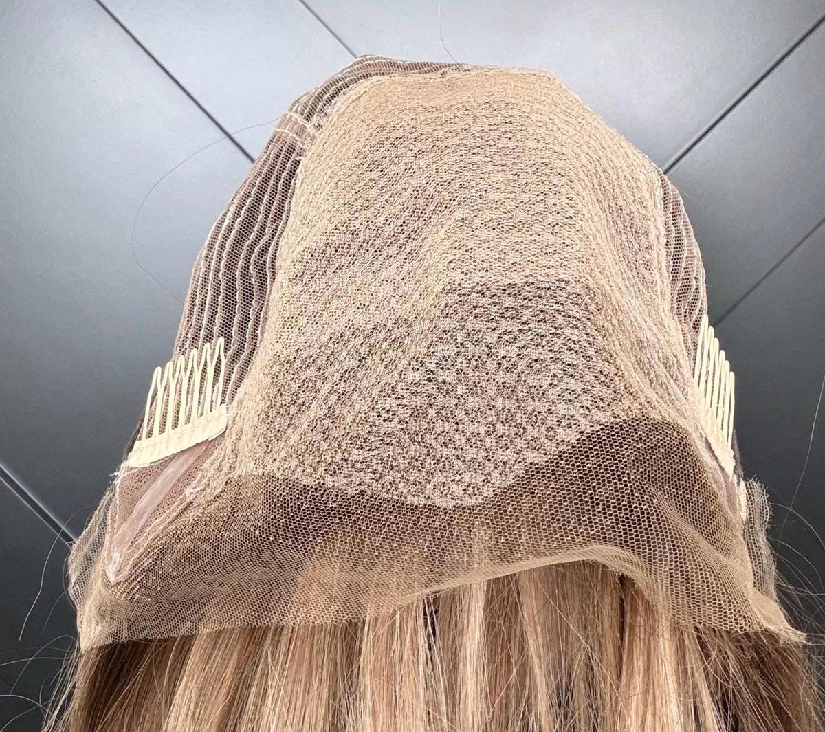 JANA Layered Brazilian Virgin Human Hair Wig | Medium Density 5x5.5” Lace Top Wig | Warm bronde balayage | 18”-26” Bleached Knot