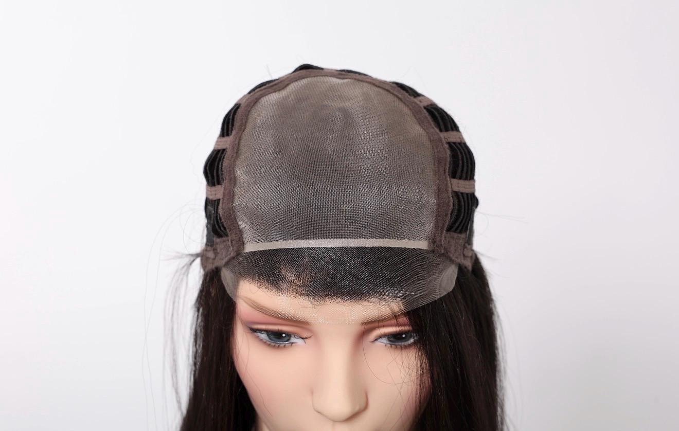 Dark Brown 20" Monofilament Top Wig, Heat-Resistant Futura Fiber, Natural Density CAFE