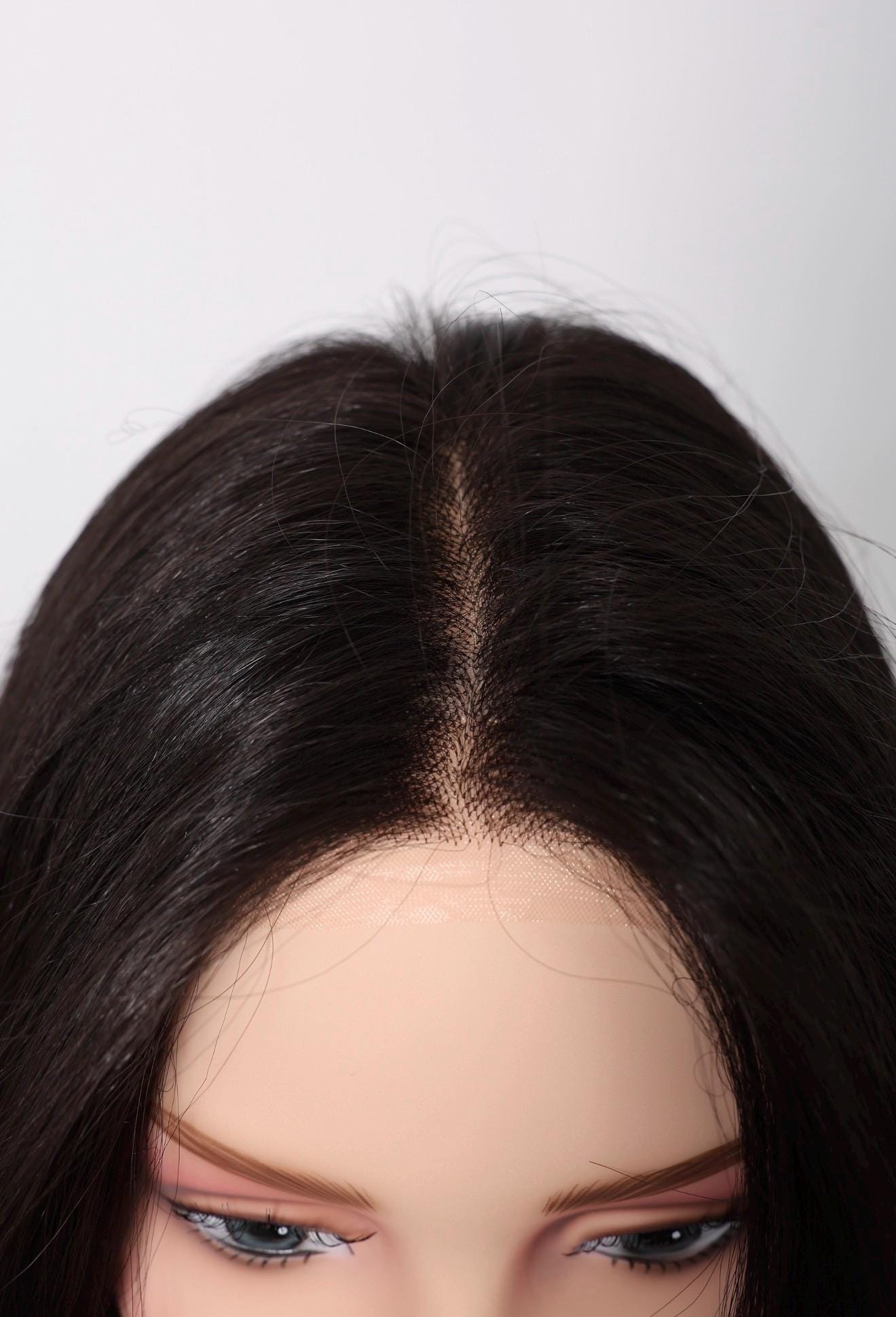Monofilament Top Wig, Heat-Resistant Futura Fiber, Natural Black, 20" Layers PARCE