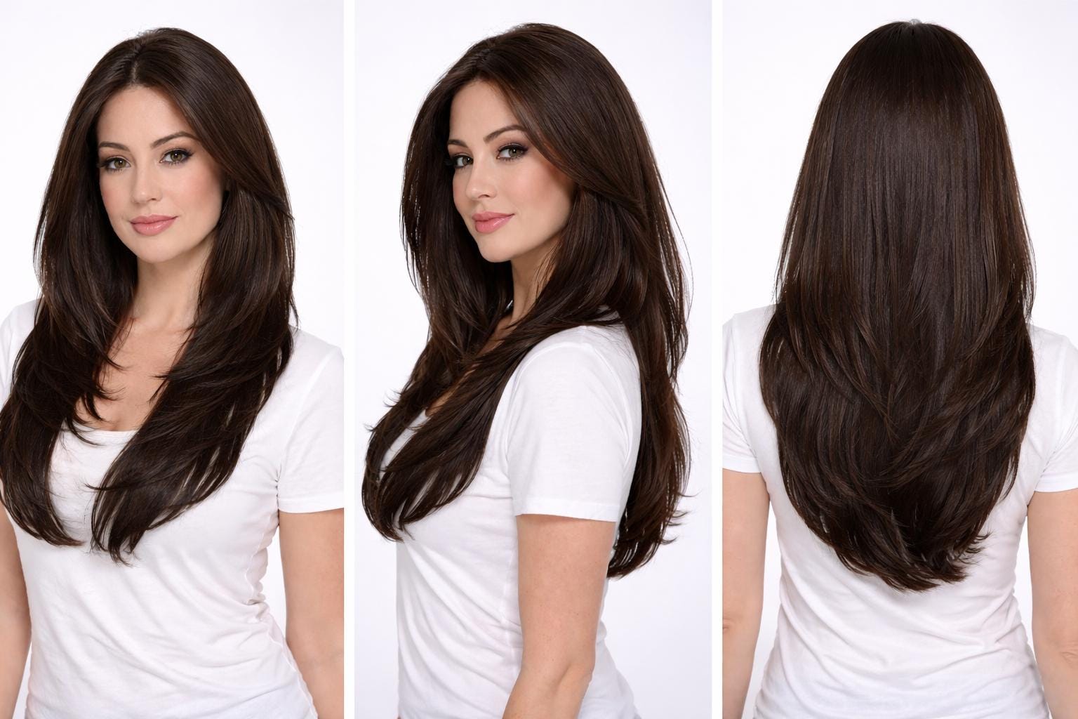 Dark Brown 20" Monofilament Top Wig, Heat-Resistant Futura Fiber, Natural Density CAFE