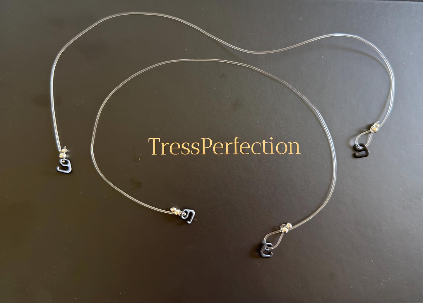 Invisible Clear Wire End Hooks for Wigs & Toppers 14″+ • Secure, Glue-Free Halo Attachment • Set of 2 Hair topper not included