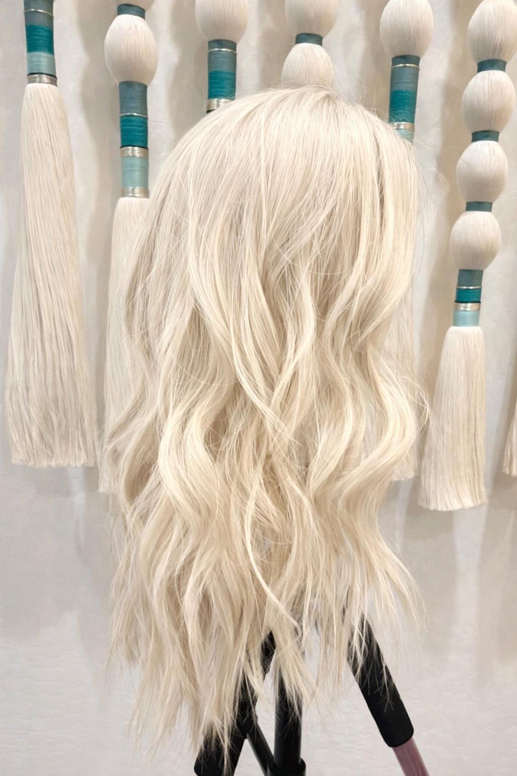 SHARI Custom-Made European or Mongolian Human Hair Topper 22" | Glue-On |8x8 silk top with PU | hand tied Hairpiece High density 220gm