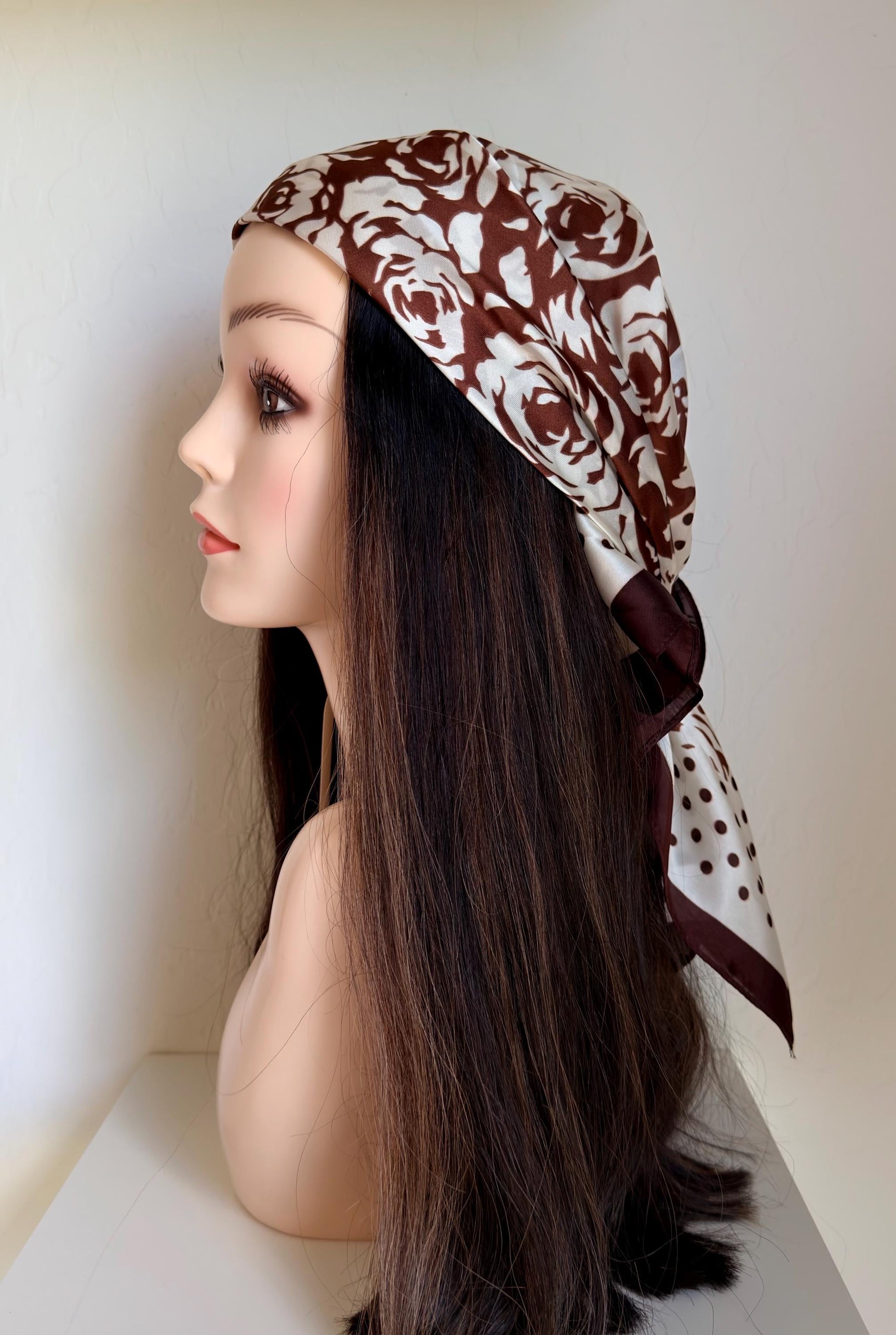 Silk Hair Scarf for Wigs and Hair Toppers Wig Styling Head Scarf Elegant Hair Wrap for Wigs Alopecia and Hair Protection Wig not