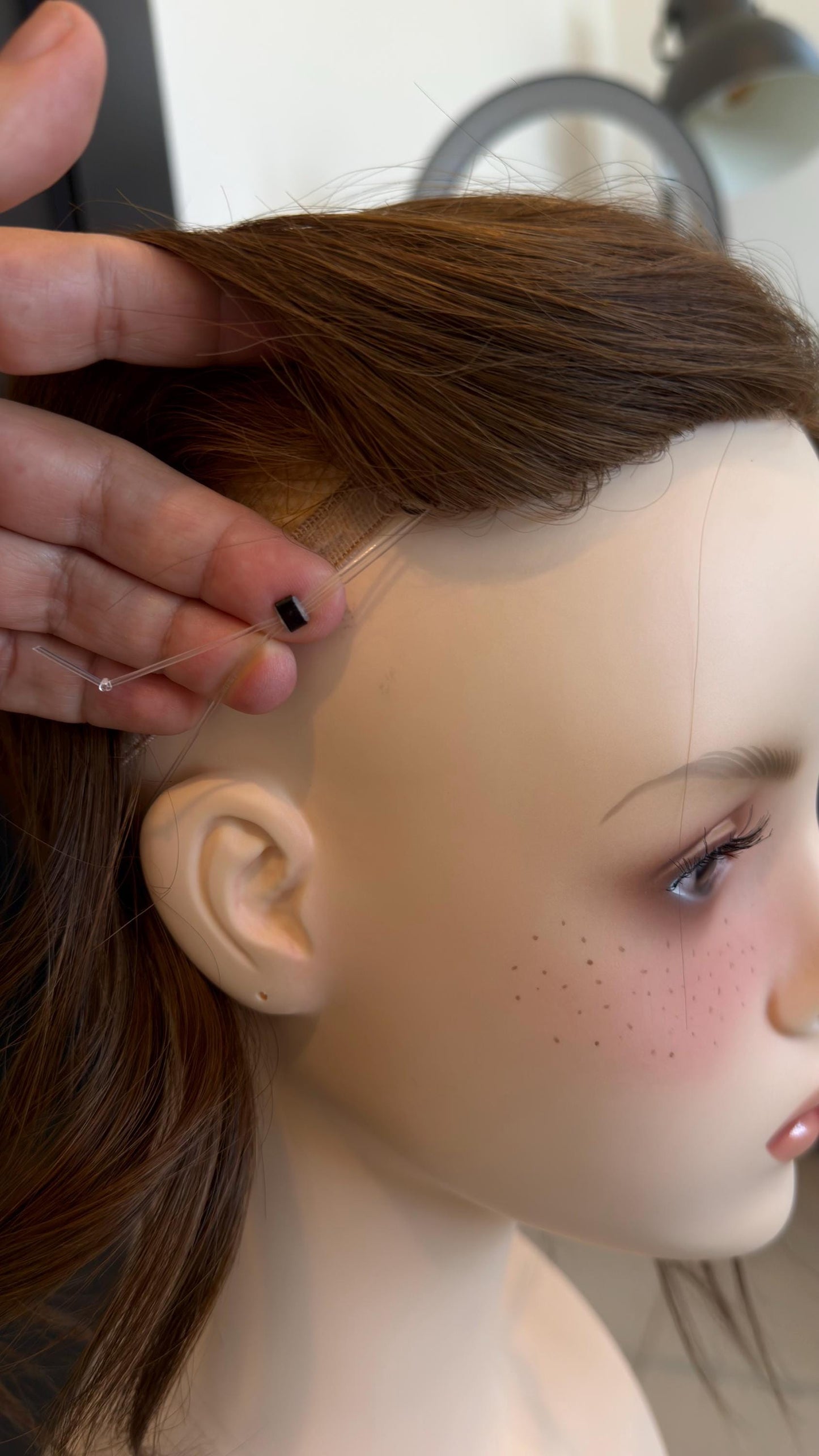Human Hair T-Shaped Hairline Topper 2x6 + 3x2 | Halo | Receding Hairline | Thinning Hair & Alopecia | 12" | ANABEL Final Sale
