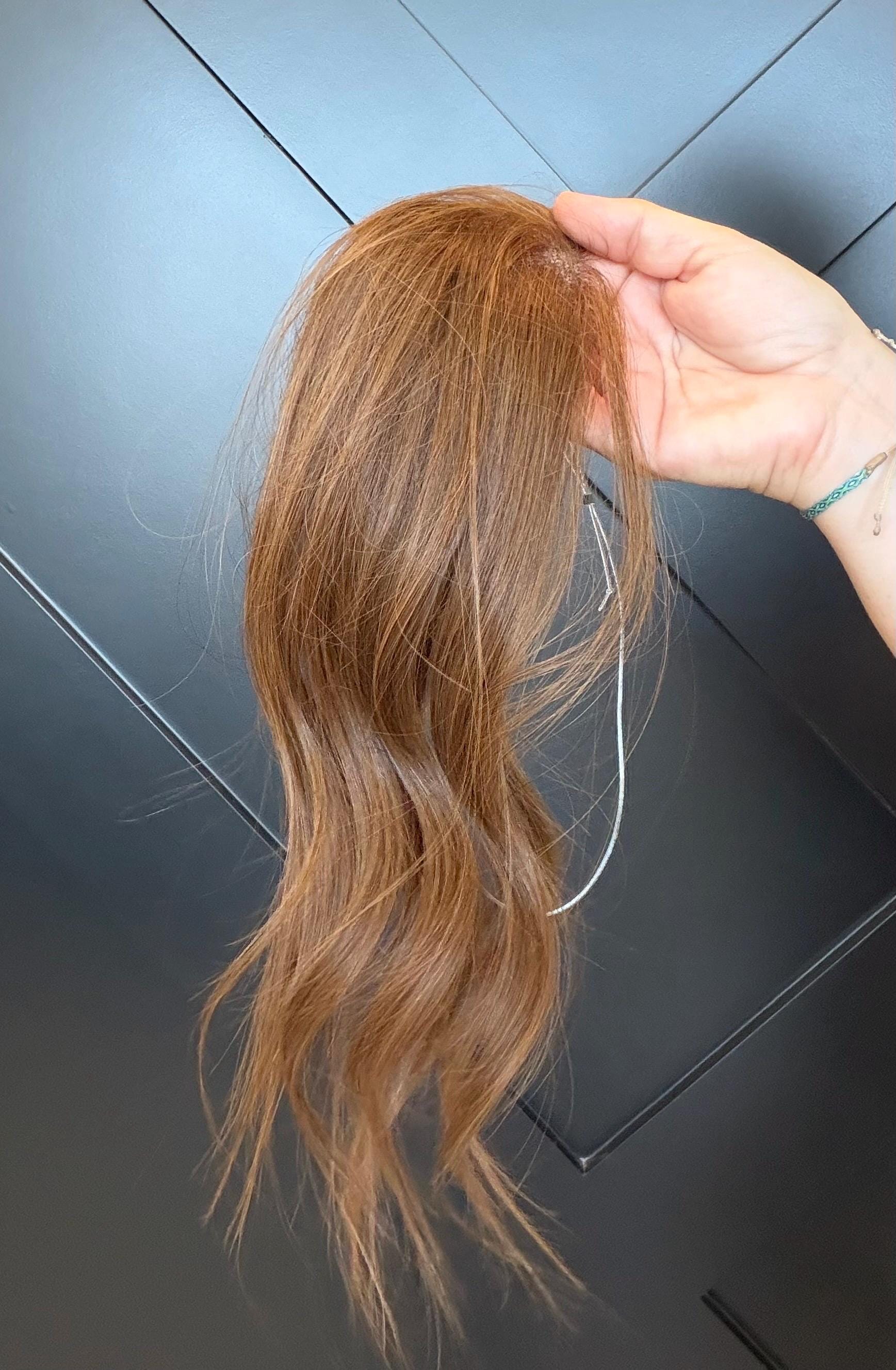 Human Hair T-Shaped Hairline Topper 2x6 + 3x2 | Halo | Receding Hairline | Thinning Hair & Alopecia | 12" | ANABEL Final Sale
