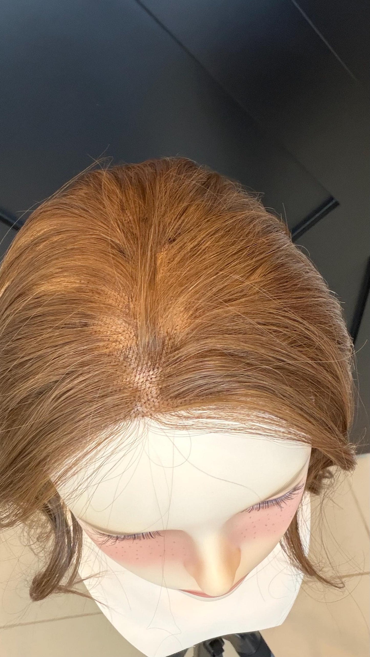 Human Hair T-Shaped Hairline Topper 2x6 + 3x2 | Halo | Receding Hairline | Thinning Hair & Alopecia | 12" | ANABEL Final Sale