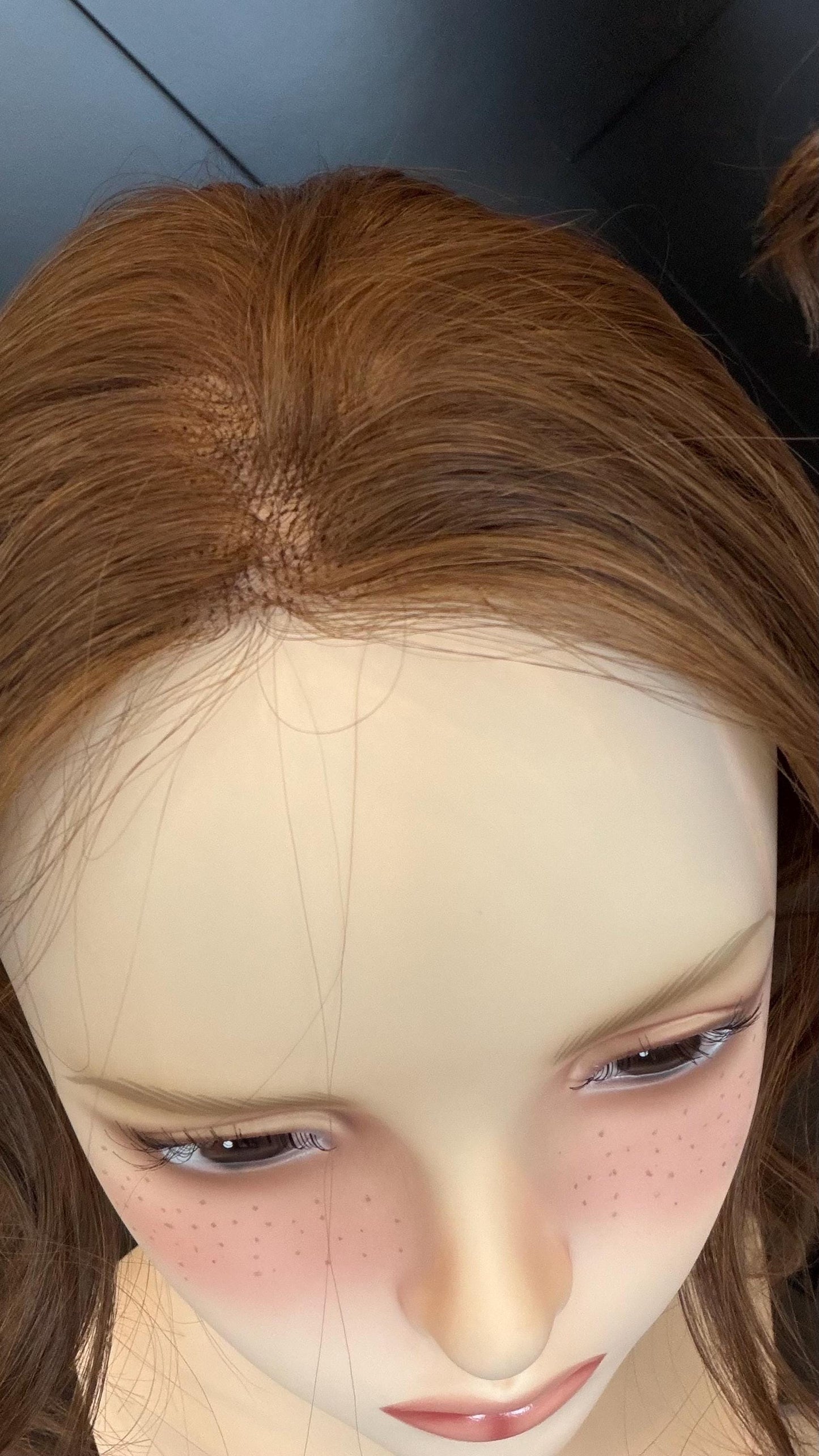 Human Hair T-Shaped Hairline Topper 2x6 + 3x2 | Halo | Receding Hairline | Thinning Hair & Alopecia | 12" | ANABEL Final Sale