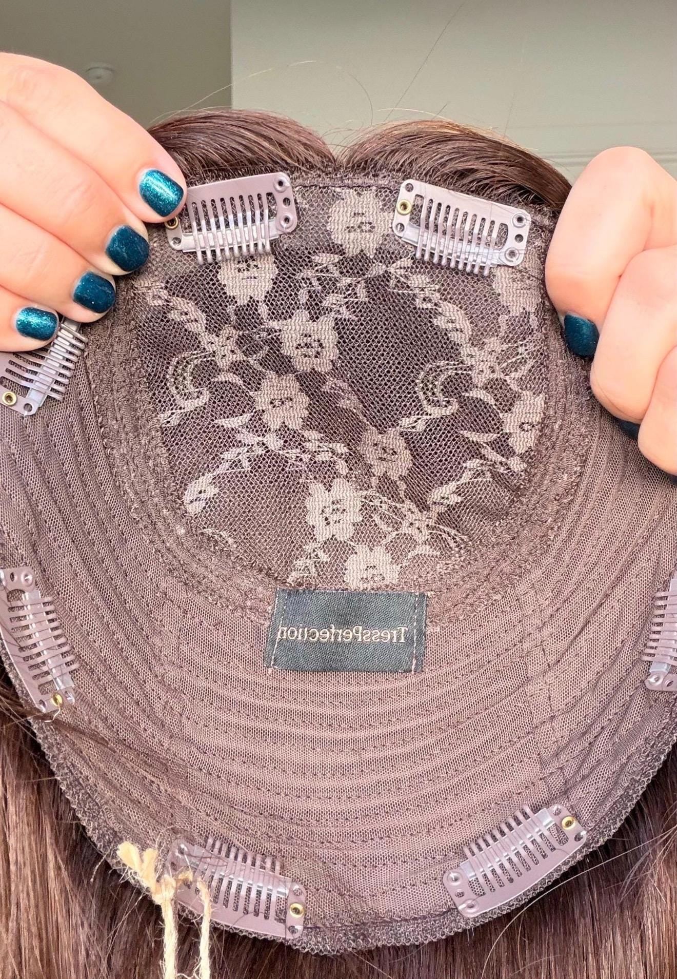 Hair Topper 12"-22" 130-180 % Density Monofilament and Silk Top Human Hair Topper – Custom Color & Size