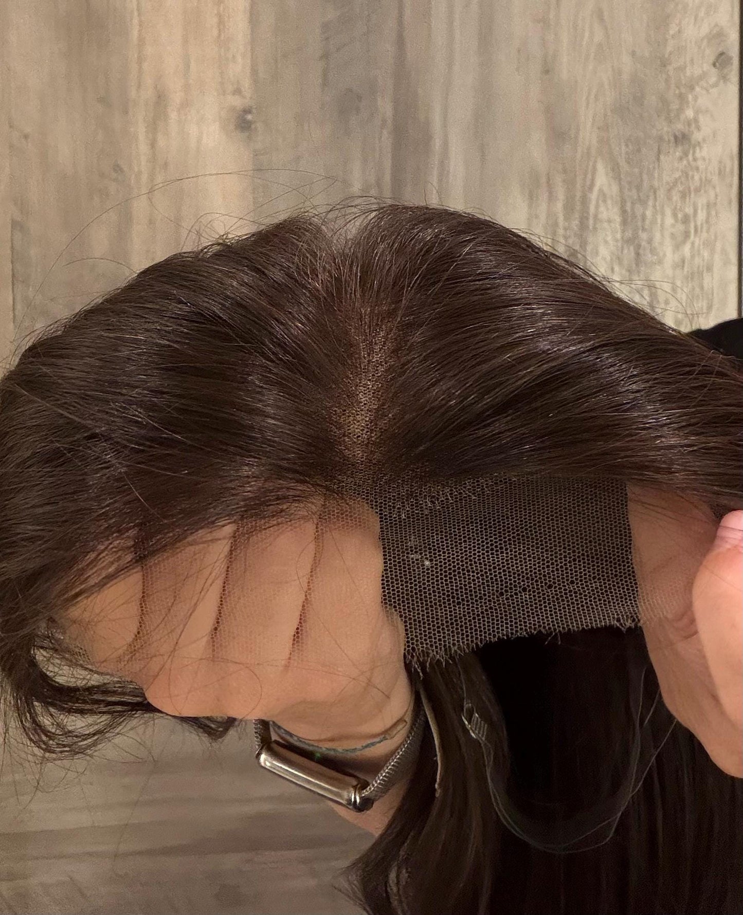 Customization for Jolene 9x9 Clipless European Human Hair Topper | 5x5 Lace front topper, 14" Natural Density Expedite shipping