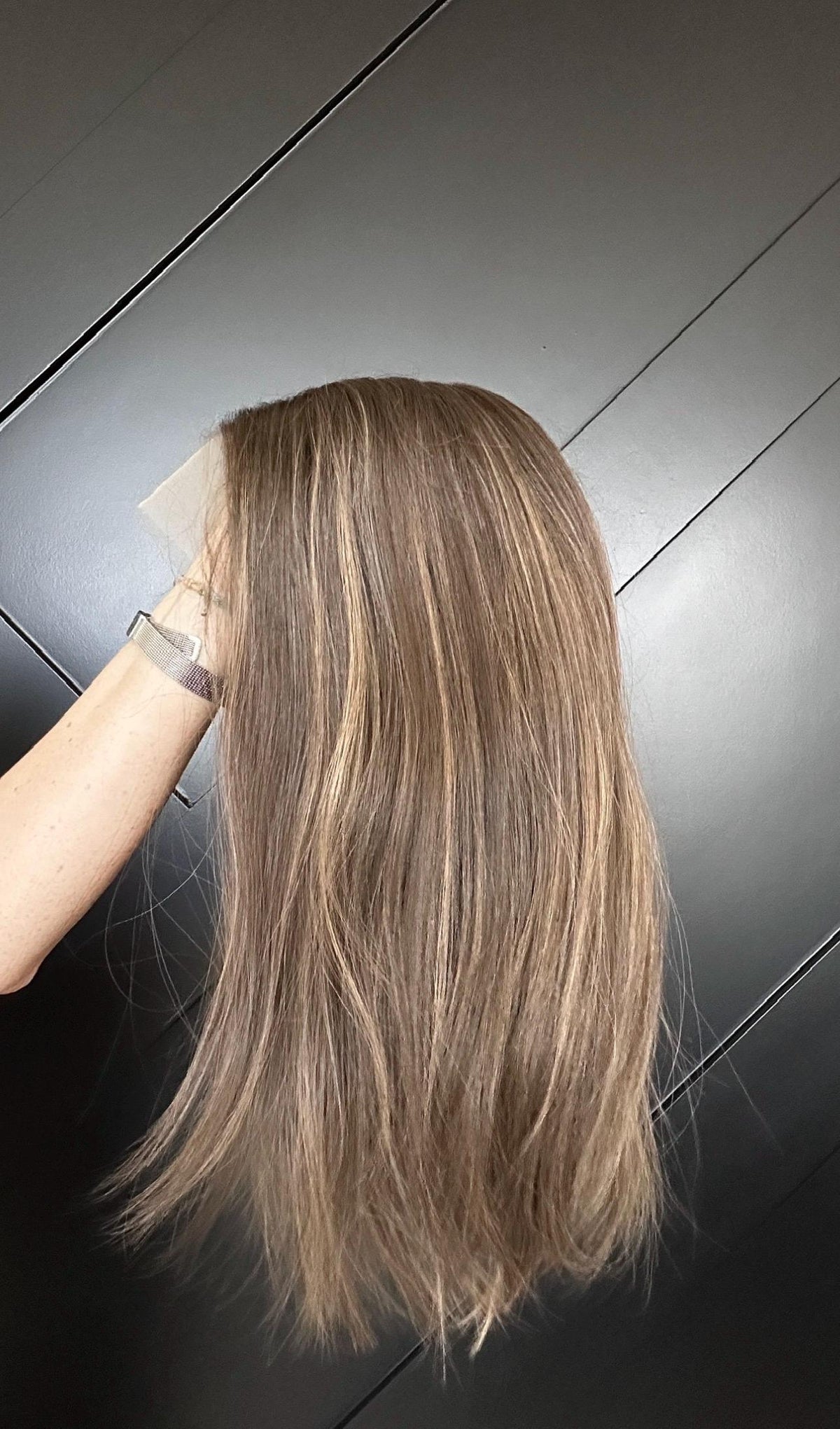 LALINDA European Human Hair Lace Front Wig – Brunette Balayage, Natural Density, Glueless 14"-22"