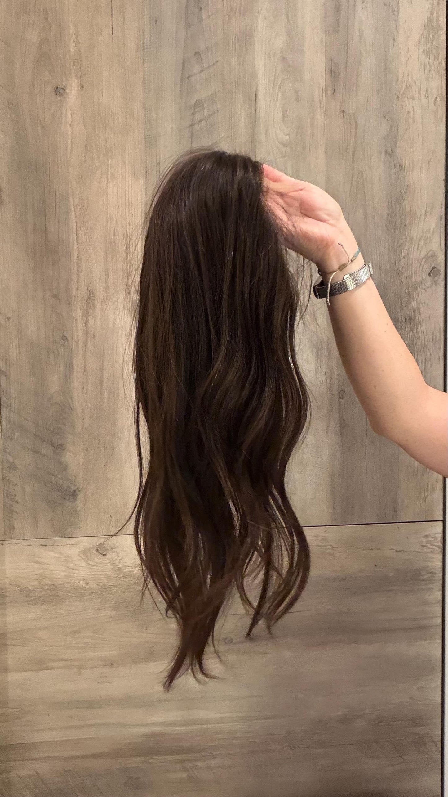 Customization for Jolene 9x9 Clipless European Human Hair Topper | 5x5 Lace front topper, 14" Natural Density Expedite shipping