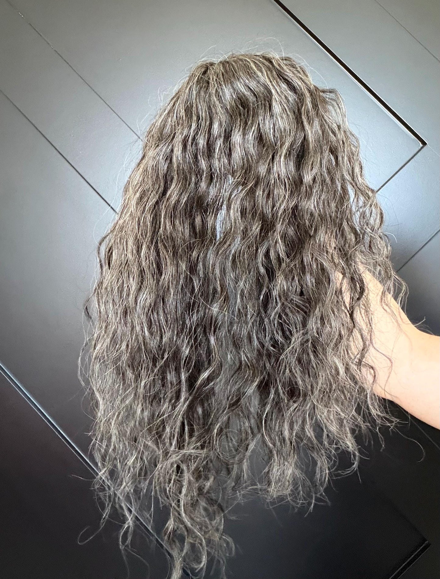 Human Hair Hairline Topper 4.5x10 | Cranial Prosthesis |perm 2A-2B Curls | Mono with lace front| Halo + Clips | High Density | JULIA