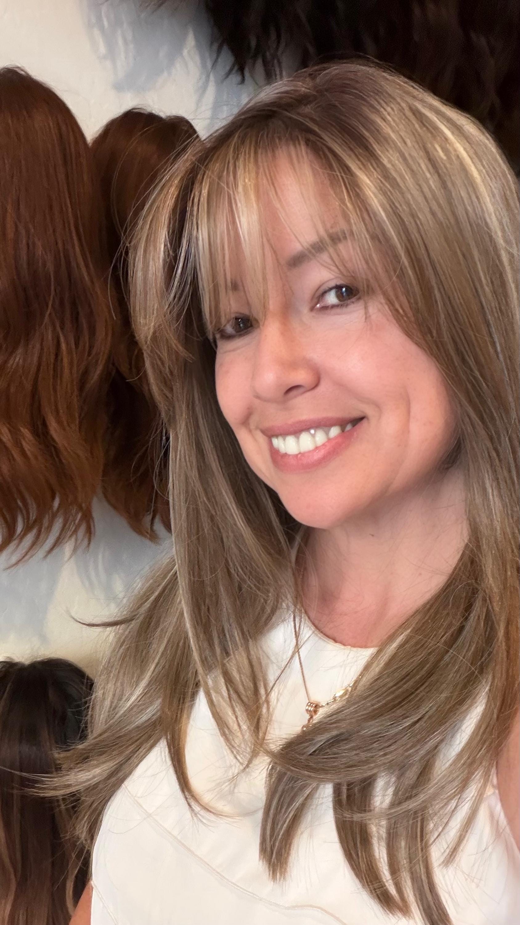 22-30" Lace Front Wig Heat-Resistant Futura Fiber, Highlight Blonde Balayage Natural density Layered Haircut customization available JANEIRO