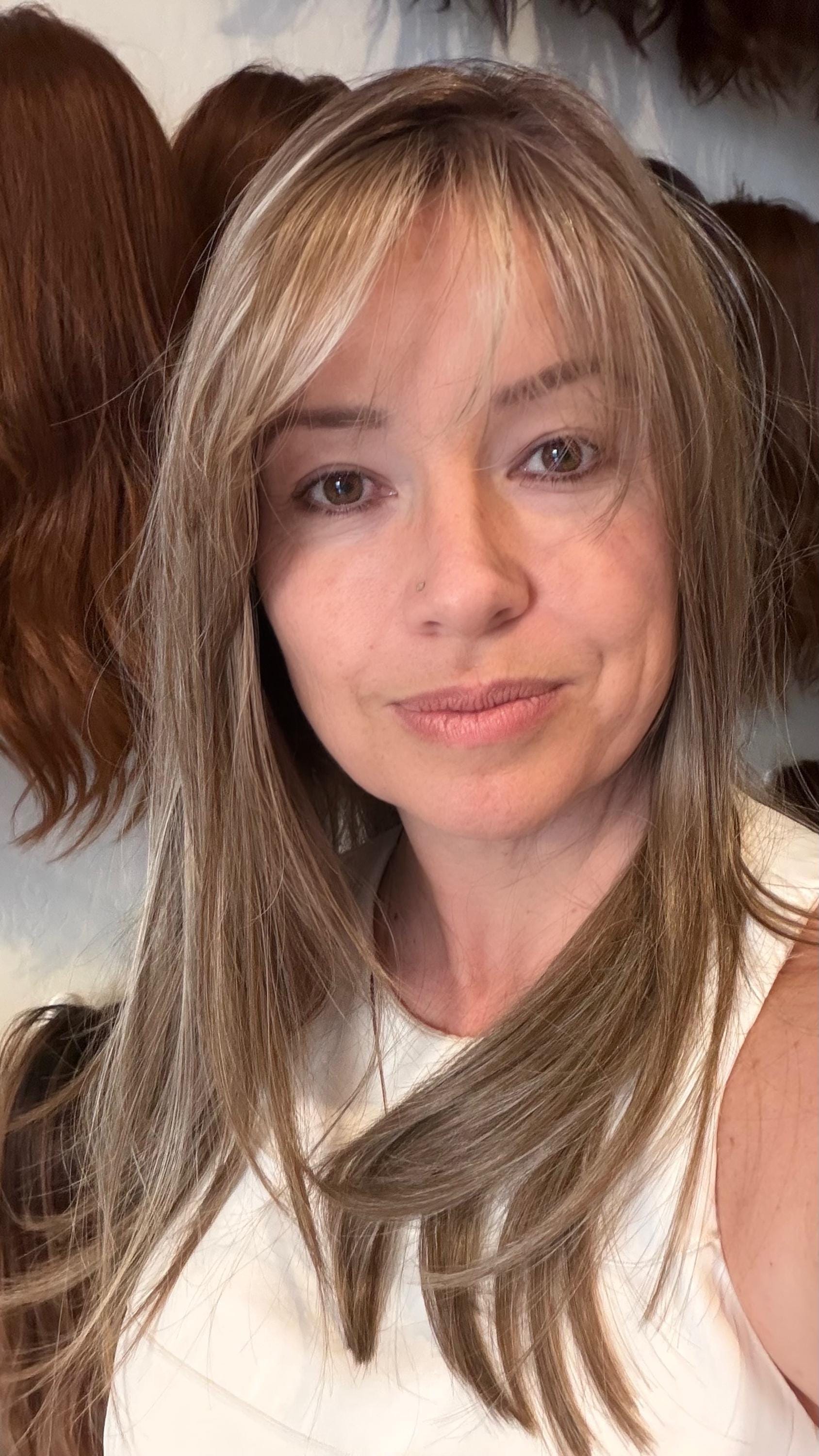 22-30" Lace Front Wig Heat-Resistant Futura Fiber, Highlight Blonde Balayage Natural density Layered Haircut customization available JANEIRO