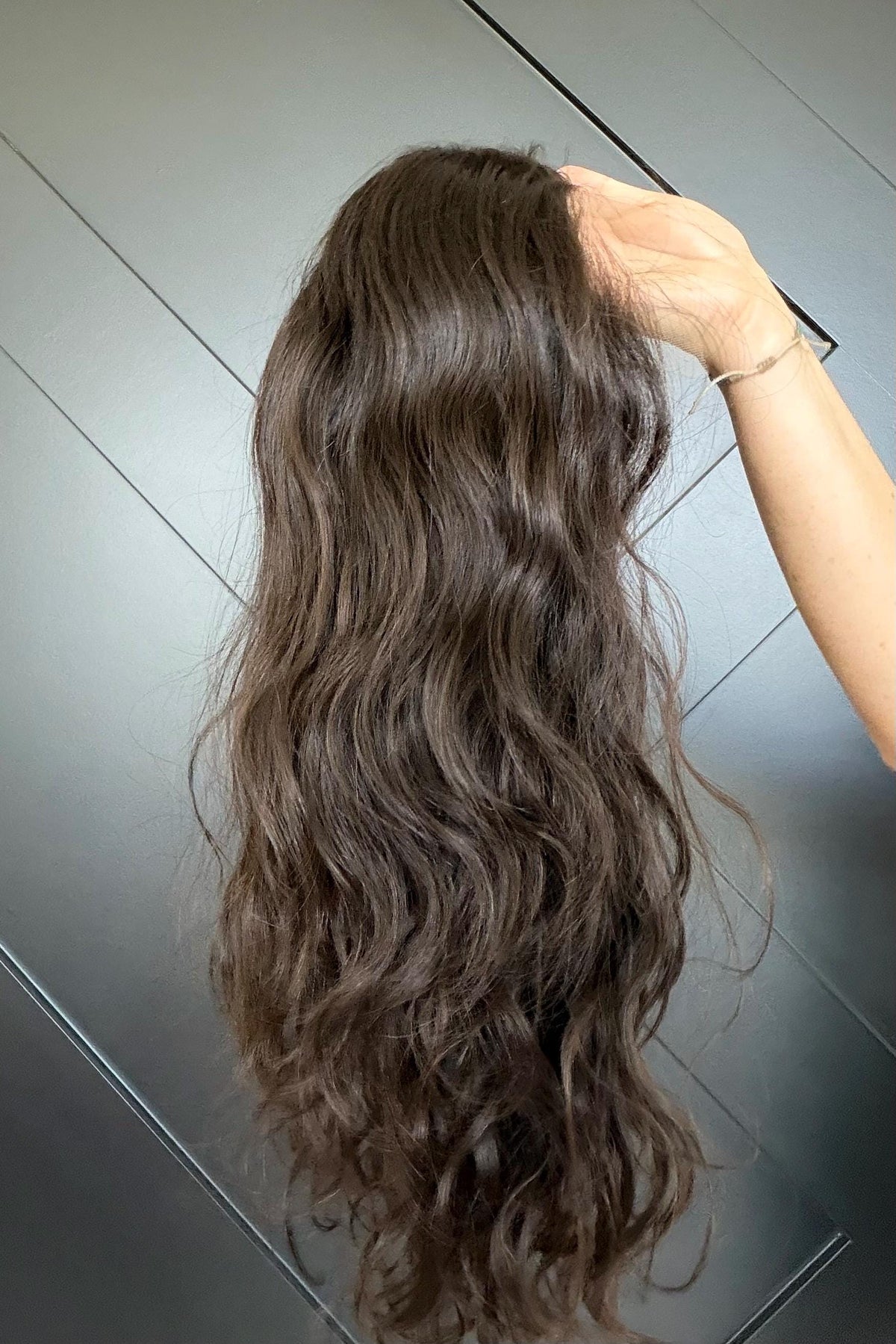 Layered European Remy Human Hair Wig | soft curled Natural 13x6 Lace Front Wig | color#2 Dark Brown | 18”-26” Bleached Knots ELOWEN