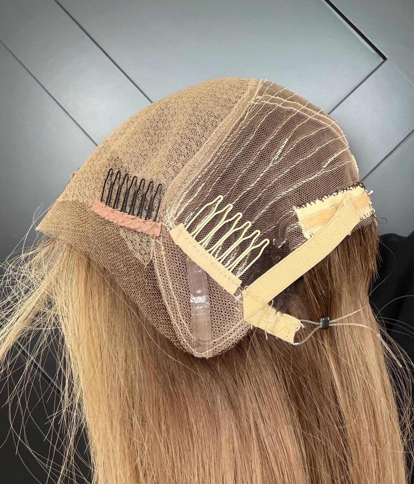 GUMDROP 9x9 Clipless Brazilian Remy Human Hair with Halo | 5x5 Lace Top, ash blonde rooted, 16”, color customization available.