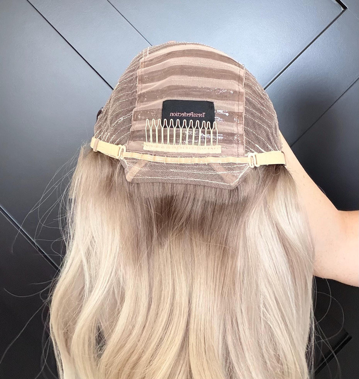 Layered European Remy Human Hair Wig lace top with diamond net | natural Frontal Bleached knots Blonde Balayage Lace Top 18”-26” CALIRA