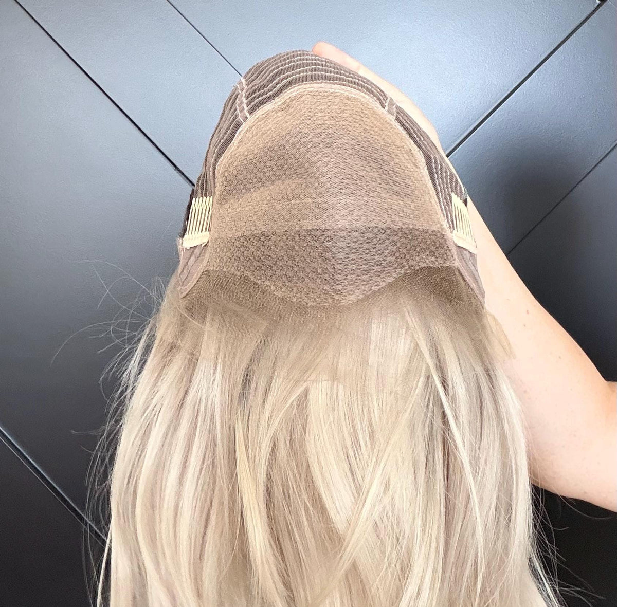 Layered European Remy Human Hair Wig lace top with diamond net | natural Frontal Bleached knots Blonde Balayage Lace Top 18”-26” CALIRA