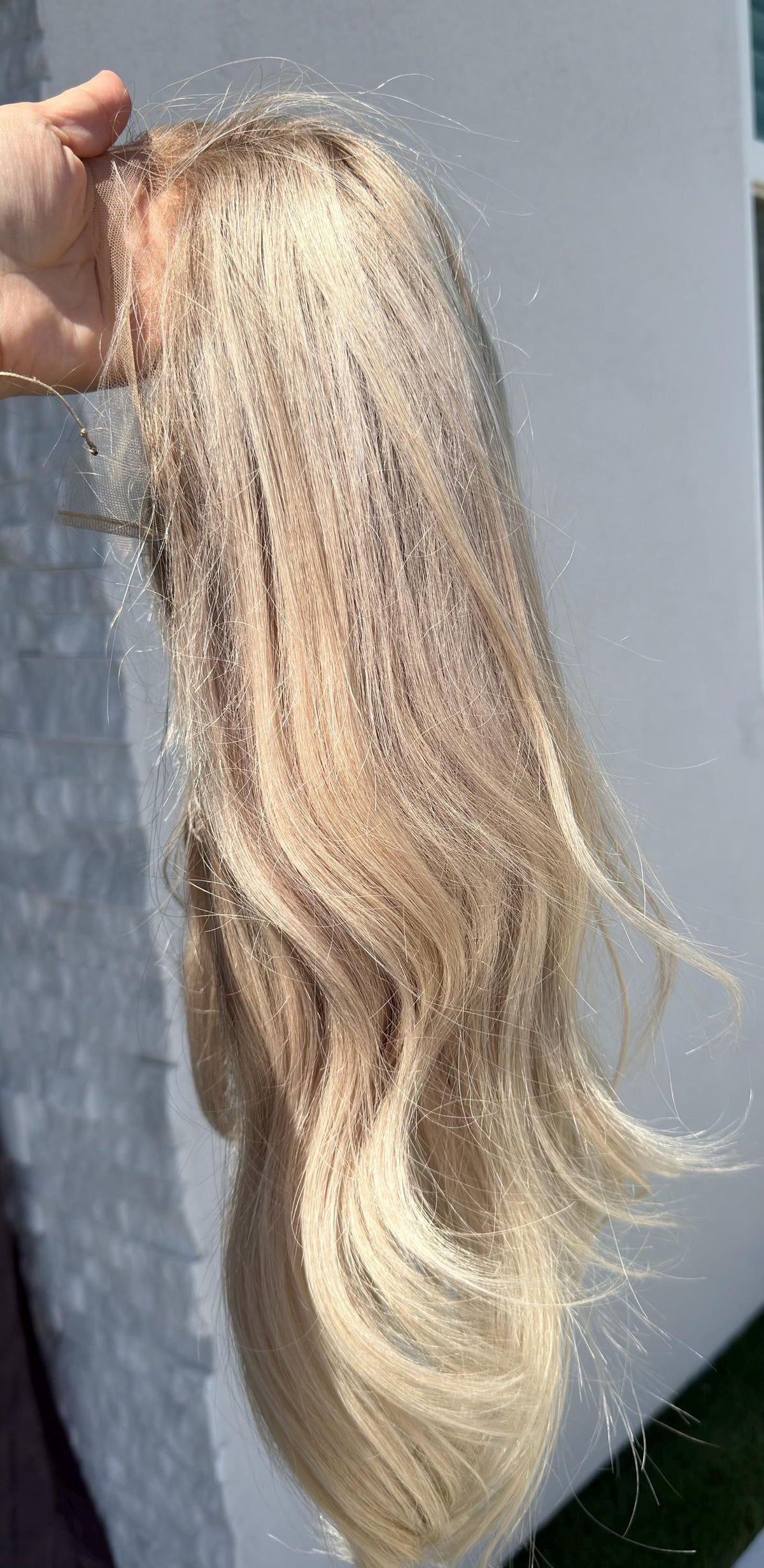 Layered European Remy Human Hair Wig lace top with diamond net | natural Frontal Bleached knots Blonde Balayage Lace Top 18”-26” CALIRA