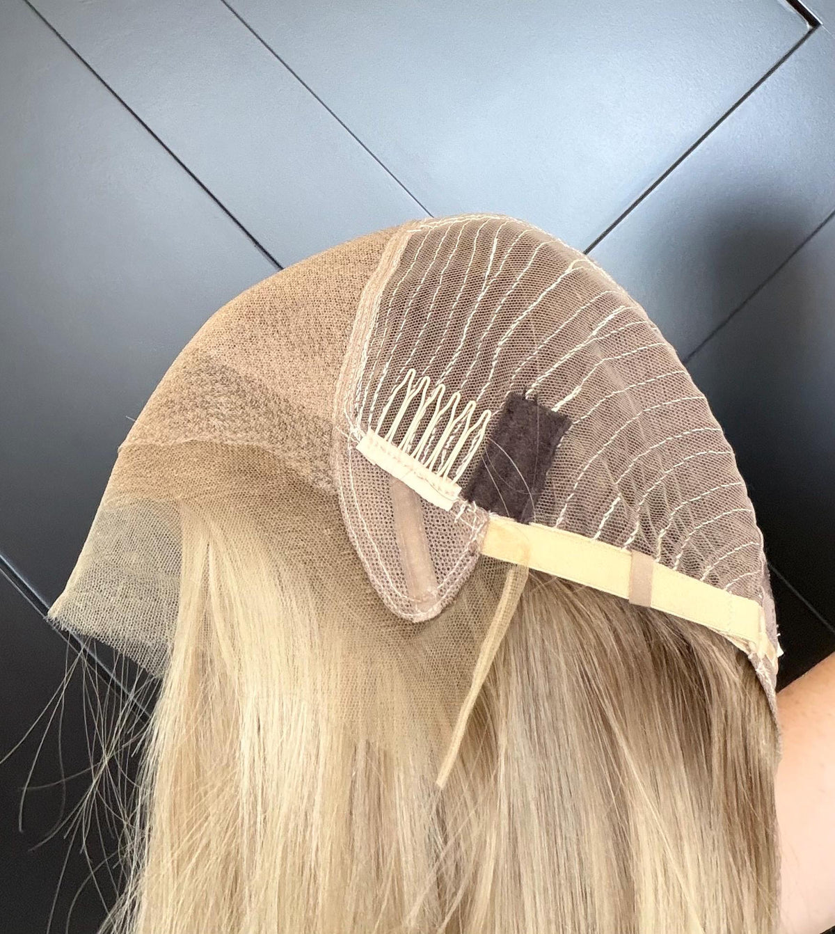 Layered European Remy Human Hair Wig lace top with diamond net | natural Frontal Bleached knots Blonde Lace Top 18”-26” ELARIS