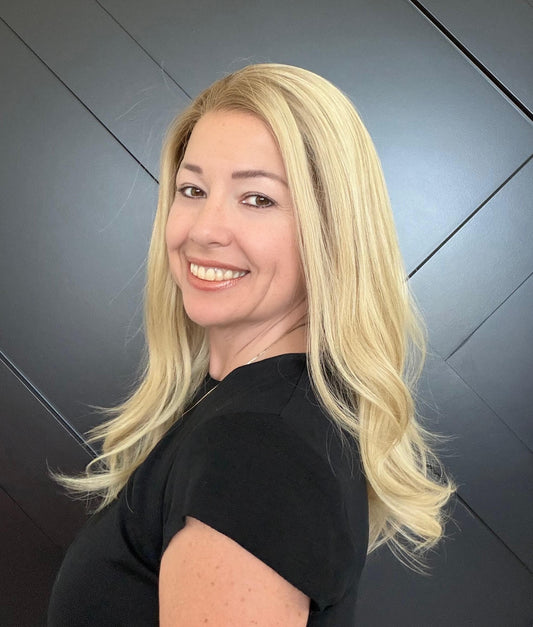 European Human Hair Wig | HD Lace Front Wig | Blonde Balayage with Shadow Root | Bleached Knots | Natural Frontal | Medium Density CELISSE