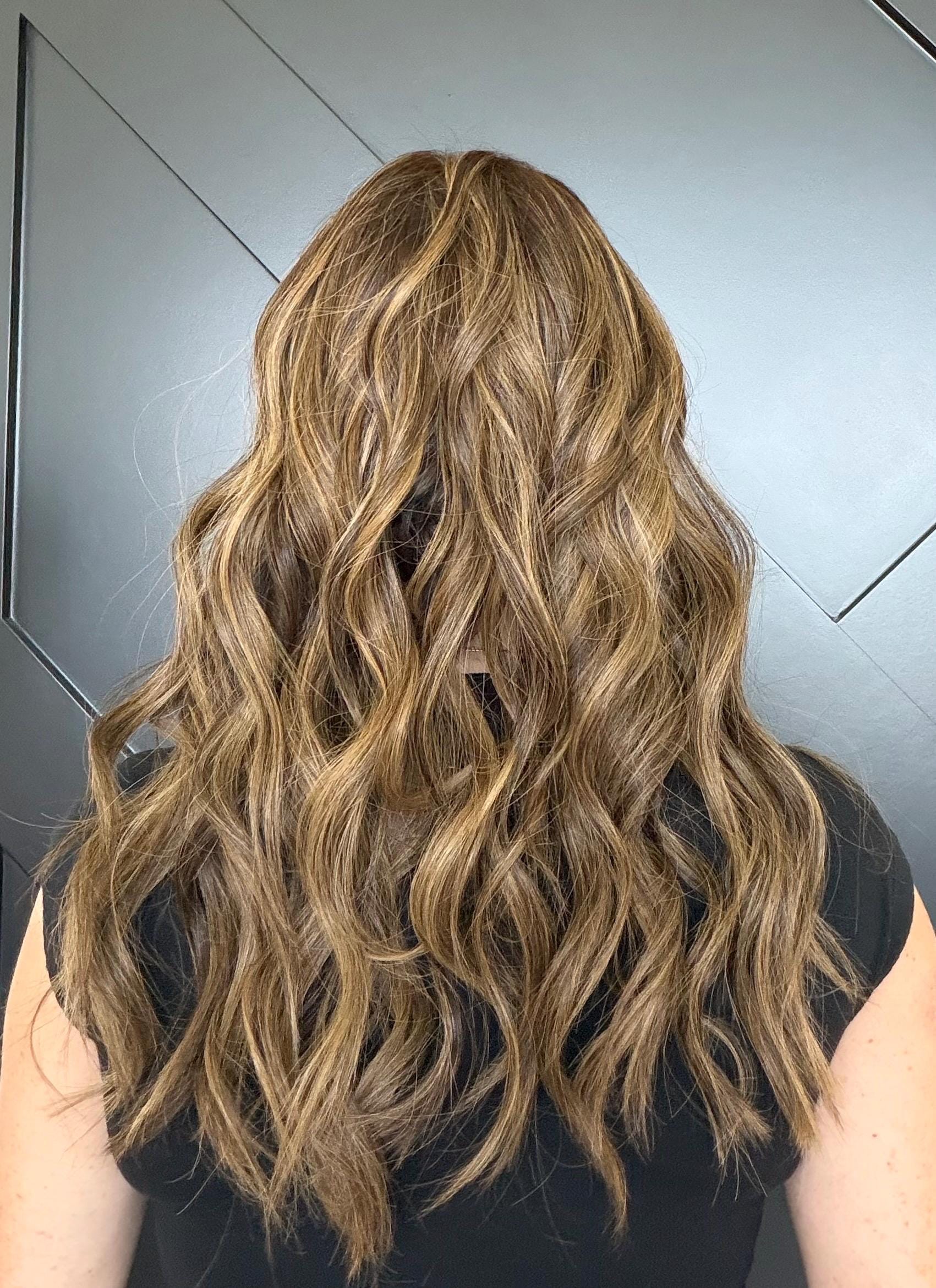 ROSARIO 9x9 clipless 360 Brazilian human hair topper| Brown w highlights, closed laced Halo Attachment, Clipless, silk liner 18-24”