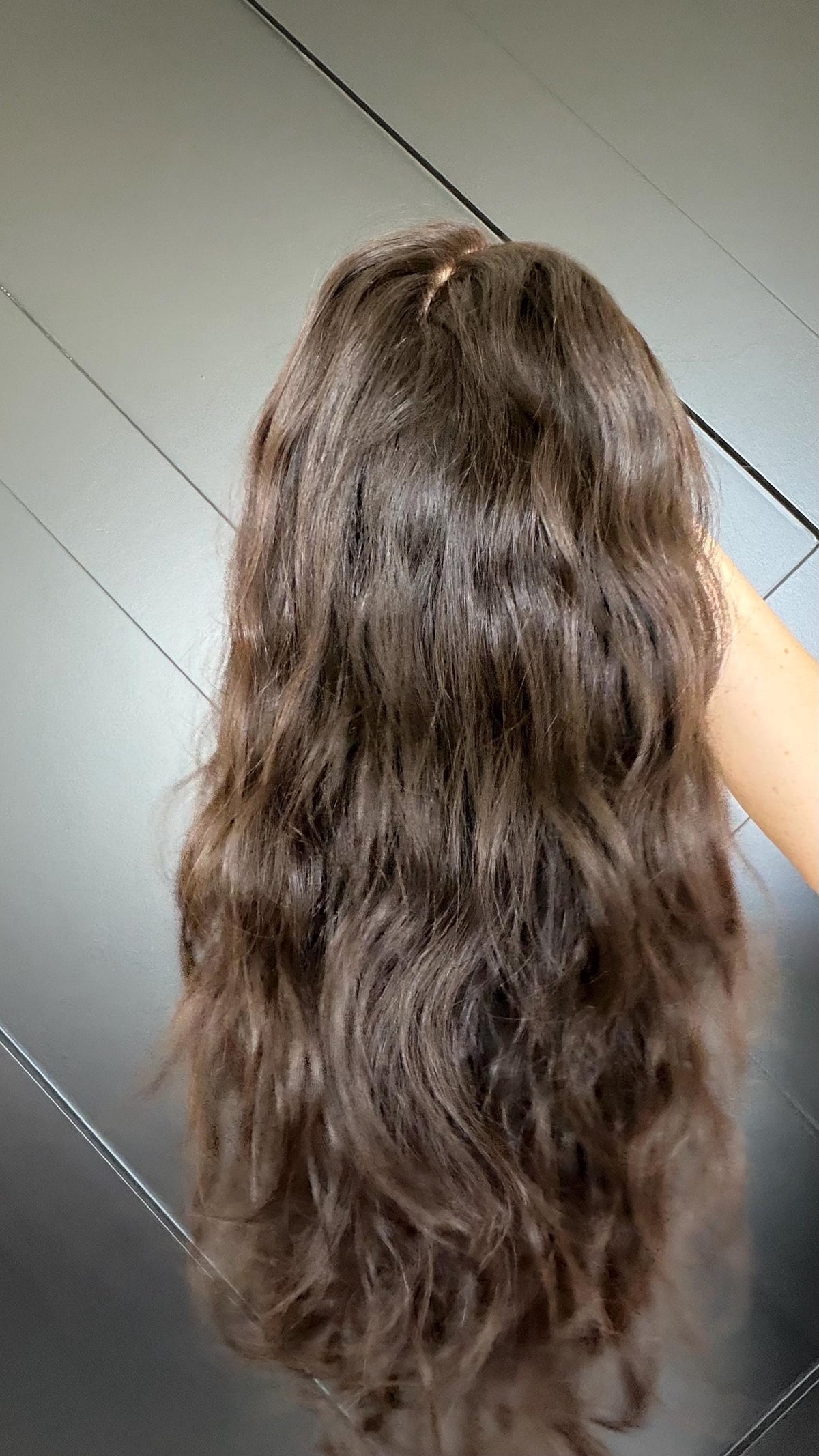 Layered European Remy Human Hair Wig | soft curled Natural 13x6 Lace Front Wig | color#2 Dark Brown | 18”-26” Bleached Knots ELOWEN