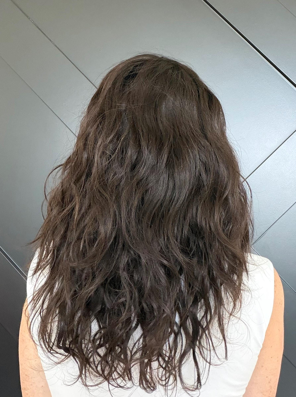 Layered European Remy Human Hair Wig | soft curled Natural 13x6 Lace Front Wig | color#2 Dark Brown | 18”-26” Bleached Knots ELOWEN
