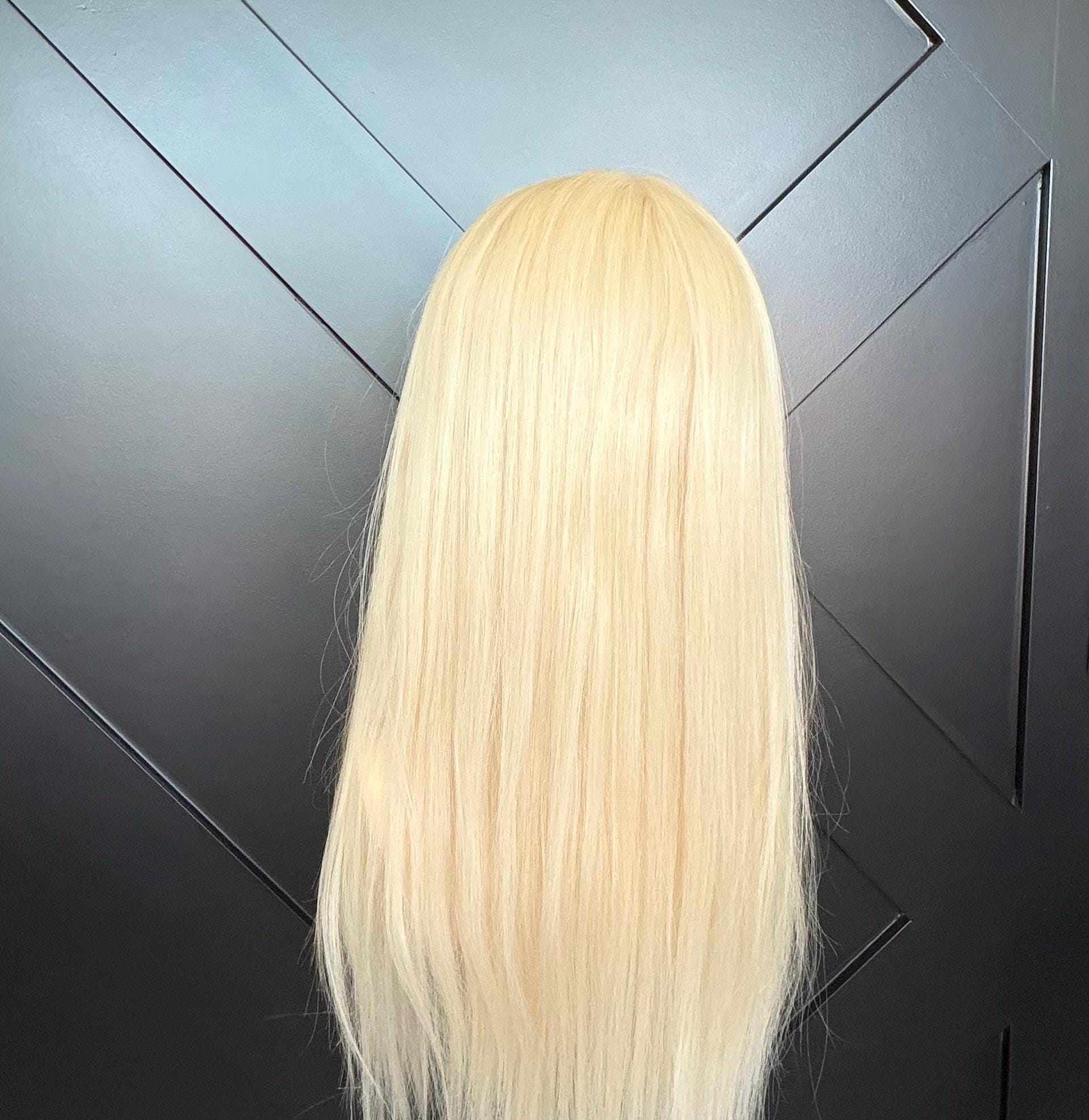 SHARI Custom-Made European or Mongolian Human Hair Topper 22" | Glue-On |8x8 silk top with PU | hand tied Hairpiece High density 220gm