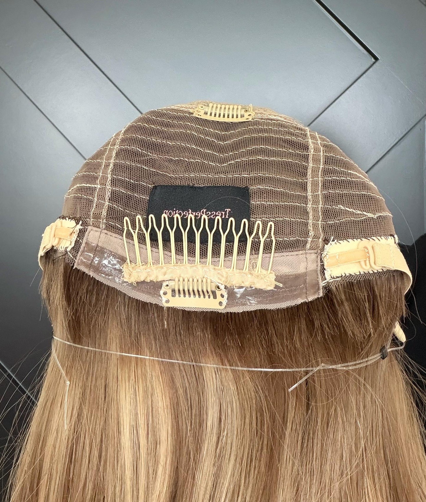 GUMDROP 9x9 Clipless Brazilian Remy Human Hair with Halo | 5x5 Lace Top, ash blonde rooted, 16”, color customization available.