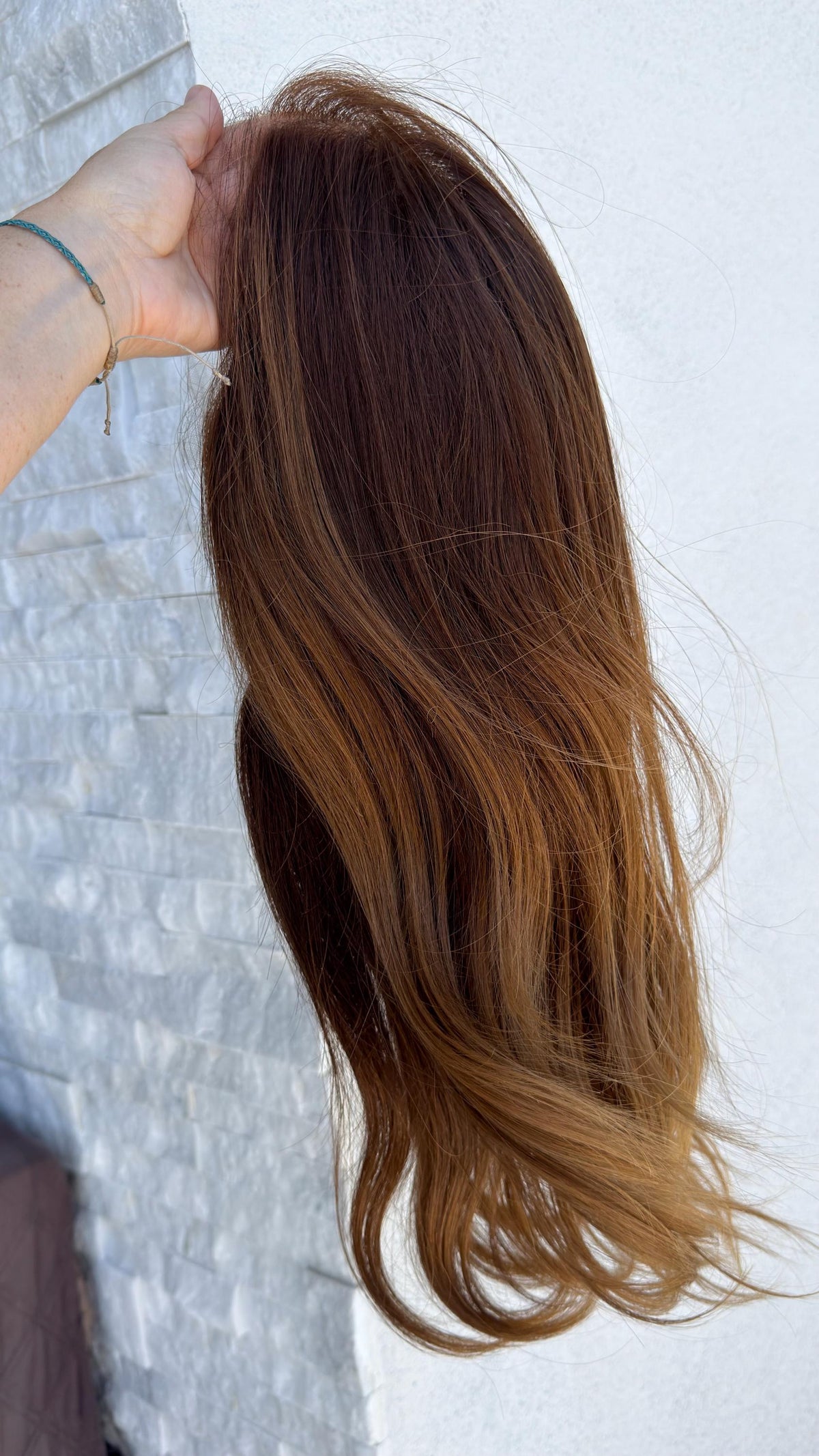 Layered European Remy Human Hair Wig | Medium Density 5x5.5” Lace Top Wig | 18-26” Light Brown with Natural Depth and money pieces MIREYA