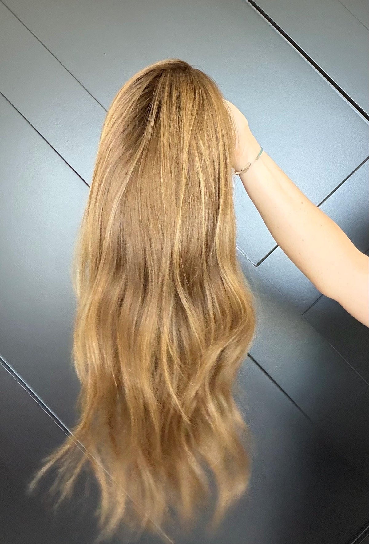Layered European Remy Human Hair Wig Diamond net | Bleached knots Natural Frontal Caramel Brown Balayage Lace Top 18”-26” CORNELL