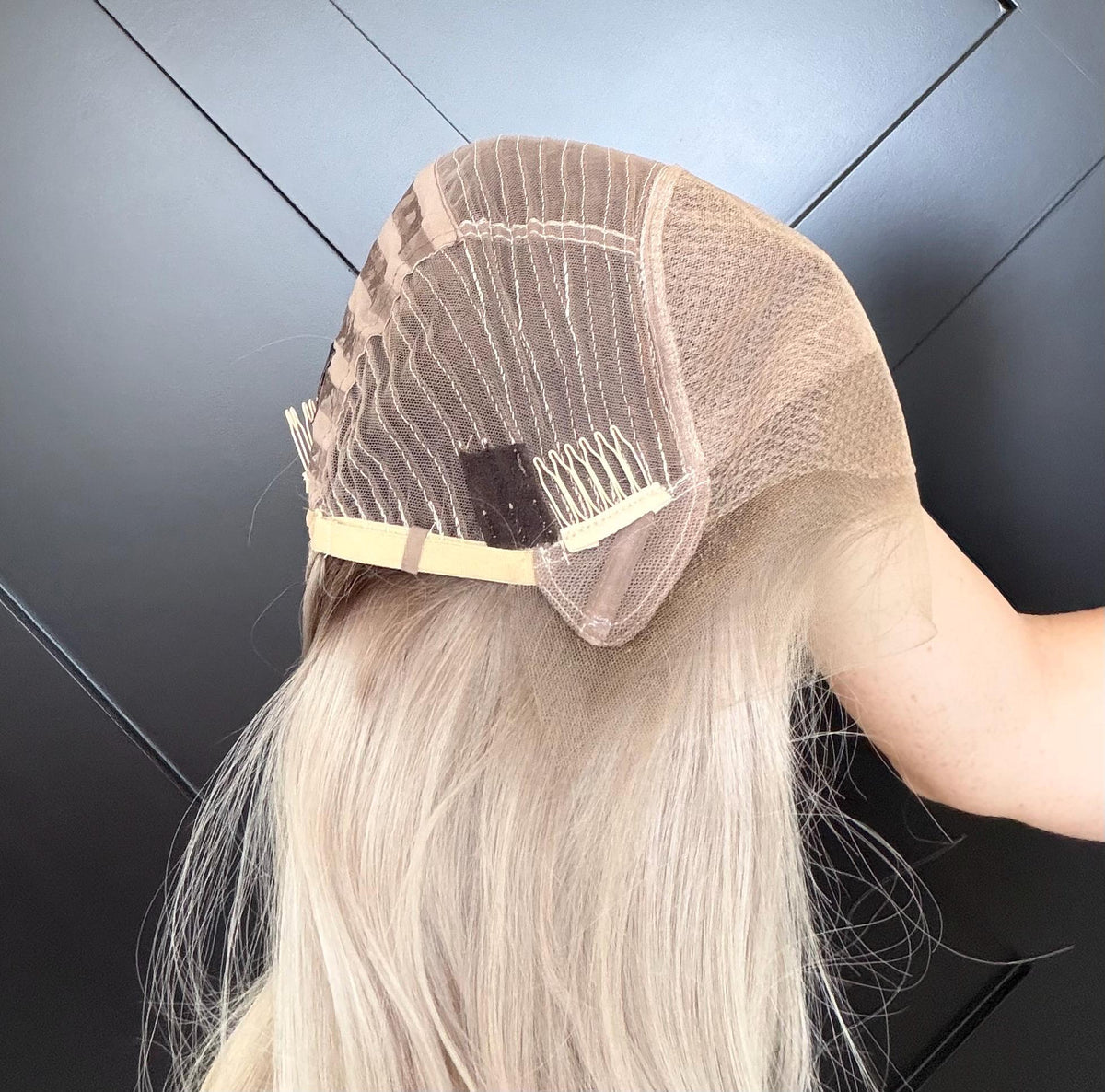 Layered European Remy Human Hair Wig lace top with diamond net | natural Frontal Bleached knots Blonde Balayage Lace Top 18”-26” CALIRA