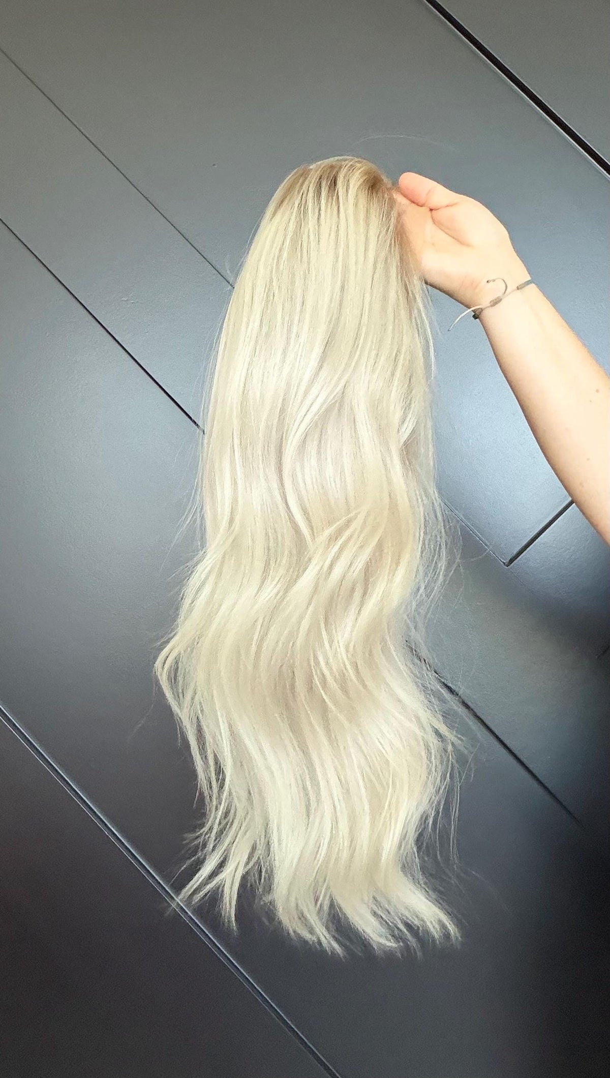 European Human Hair Lace Front Wig | Ash Blonde Melt with Shadow Root | HD Lace | Bleached Knots | Medium Density | Hair Loss Wig SORELLE