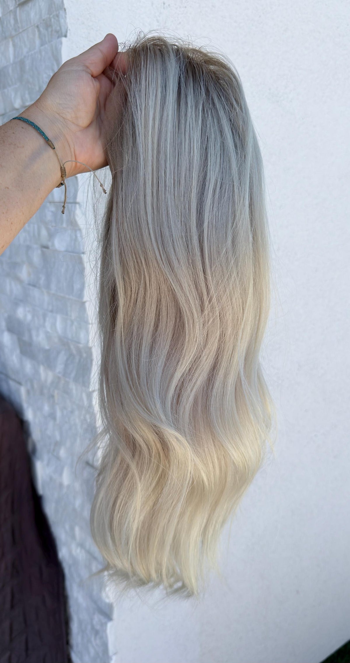 European Human Hair Lace Front Wig | Ash Blonde Melt with Shadow Root | HD Lace | Bleached Knots | Medium Density | Hair Loss Wig LULA