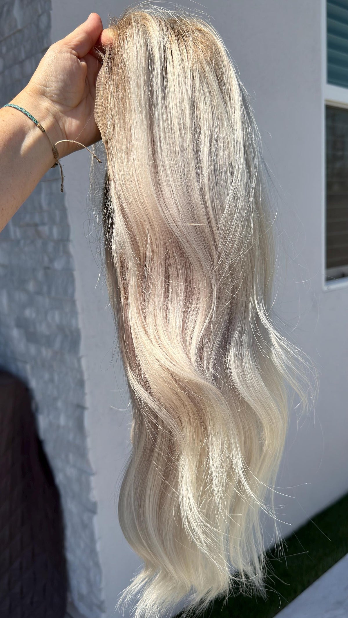 European Human Hair Lace Front Wig | Ash Blonde Melt with Shadow Root | HD Lace | Bleached Knots | Medium Density | Hair Loss Wig LULA