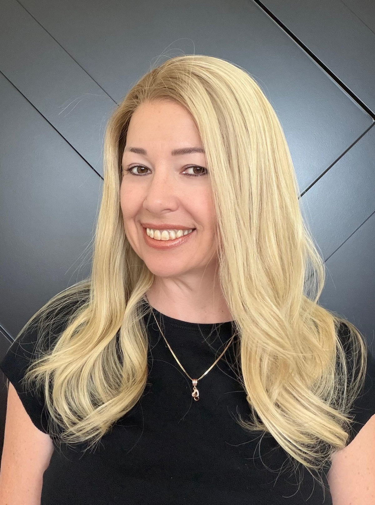 European Human Hair Wig | HD Lace Front Wig | Blonde Balayage with Shadow Root | Bleached Knots | Natural Frontal | Medium Density CELISSE