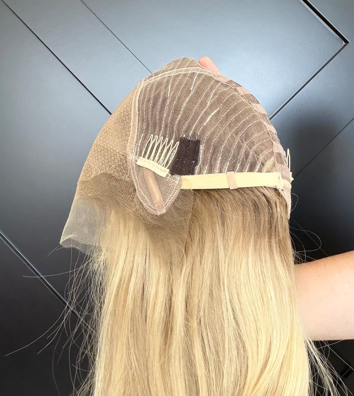 European Human Hair Wig | HD Lace Front Wig | Blonde Balayage with Shadow Root | Bleached Knots | Natural Frontal | Medium Density CELISSE