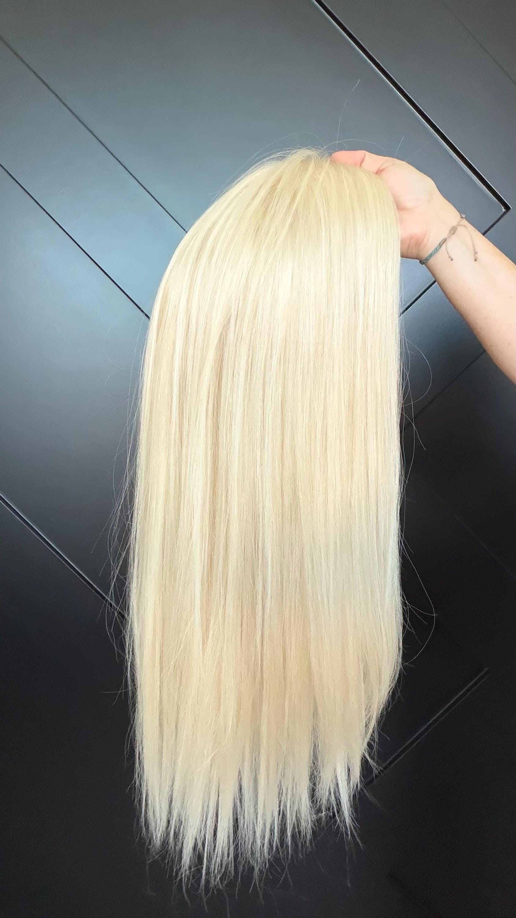 SHARI Custom-Made European or Mongolian Human Hair Topper 22" | Glue-On |8x8 silk top with PU | hand tied Hairpiece High density 220gm