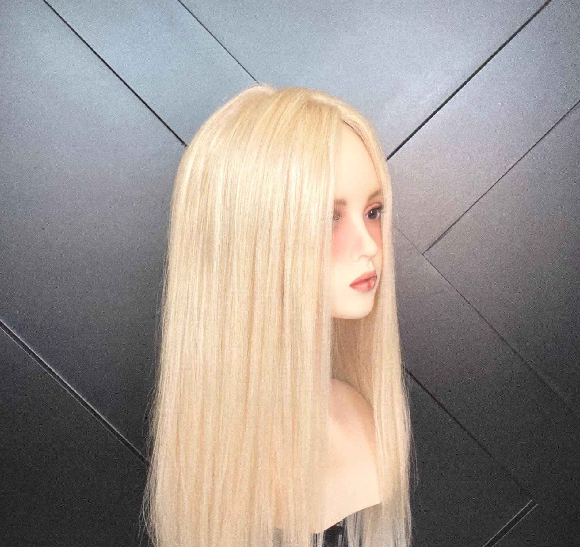 SHARI Custom-Made European or Mongolian Human Hair Topper 22" | Glue-On |8x8 silk top with PU | hand tied Hairpiece High density 220gm