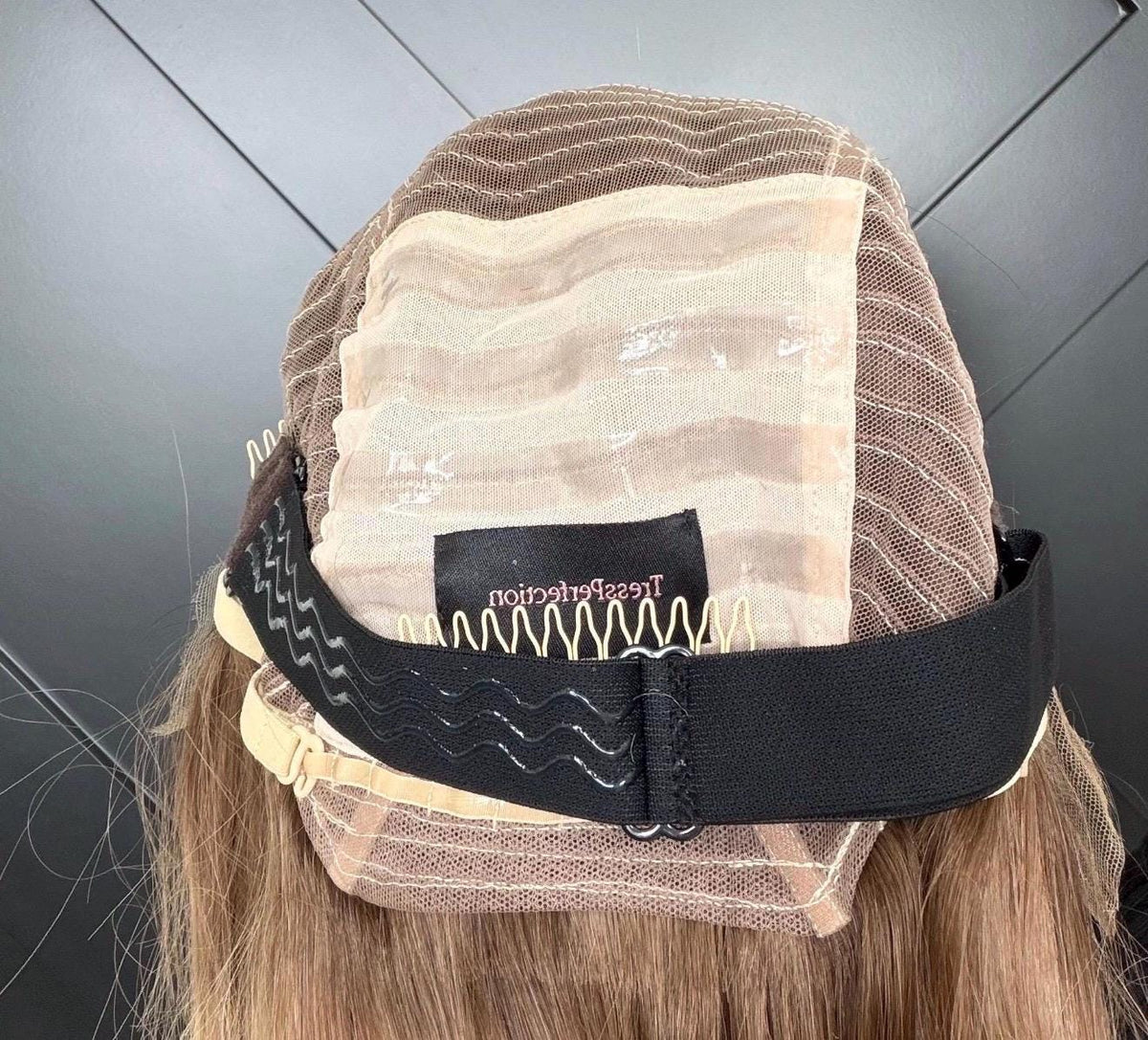 Blended Blonde 16” Human Hair Wig | 180% Density | Realistic Silk Top | Hand-Tied, Soft Waves Wig for Natural Look