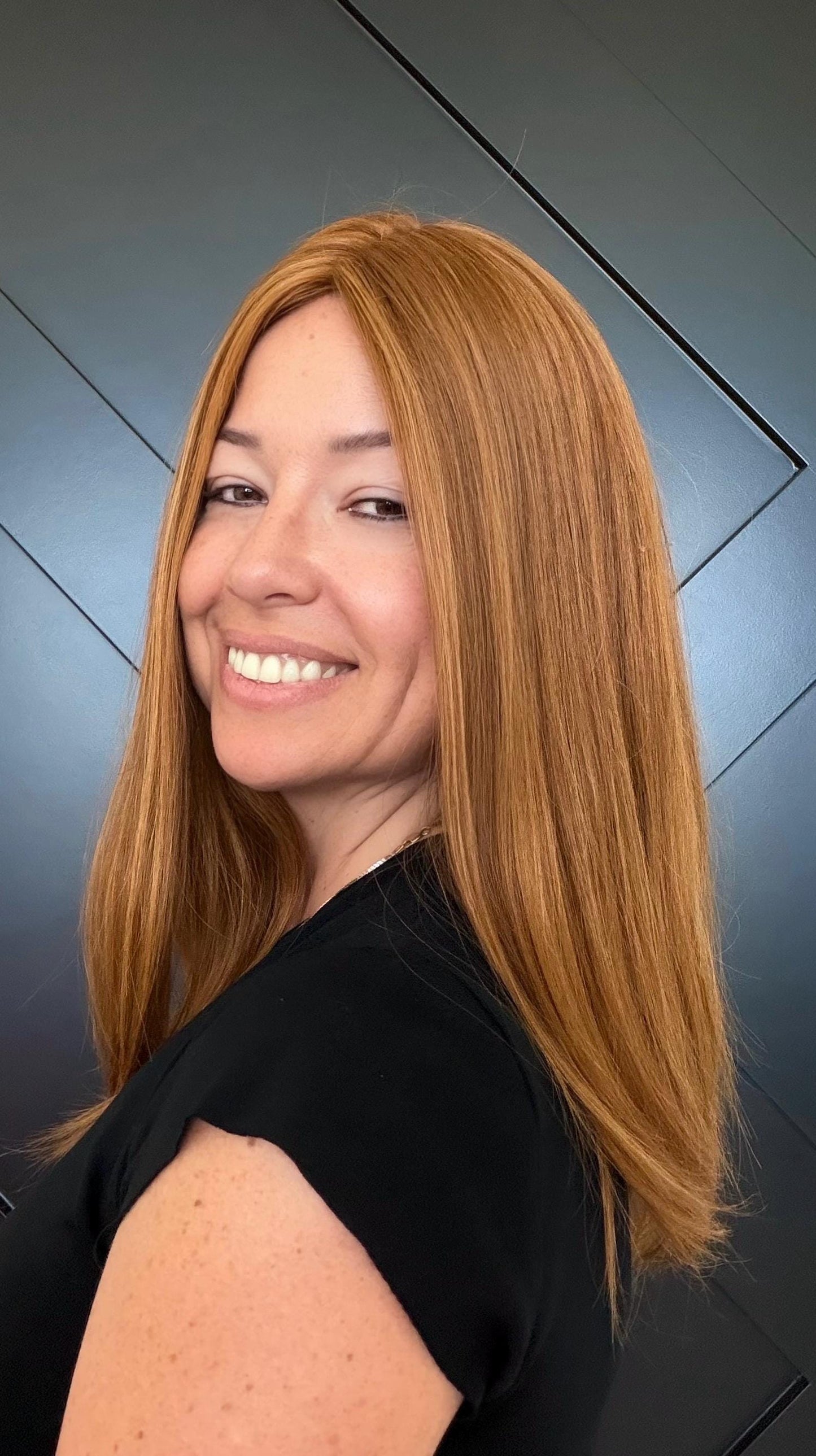 LINA European Hair Custom-Made Human Hair Topper 7x8 with Silk Base | Warm Honey Blonde with Lowlights | 14"-22" Long | Realistic Scalp