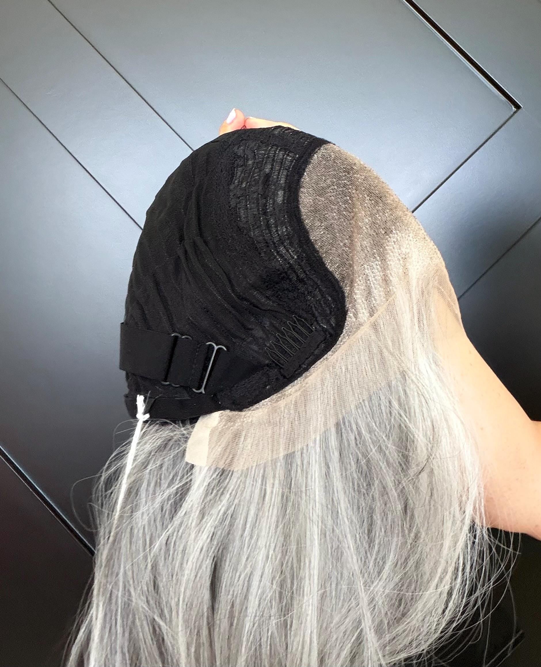 20" Lace Front Wig – Heat-Resistant Futura Fiber, Salt and pepper SWISS. Short length available with cut customization free part SALTY