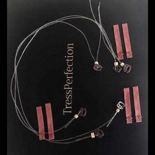 Halo Wire & Fabric Loop Combo Set | 3 Adjustable Invisible Halo Wires + 6 Fabric/Ribbon Loops. 17"+ different lengths available
