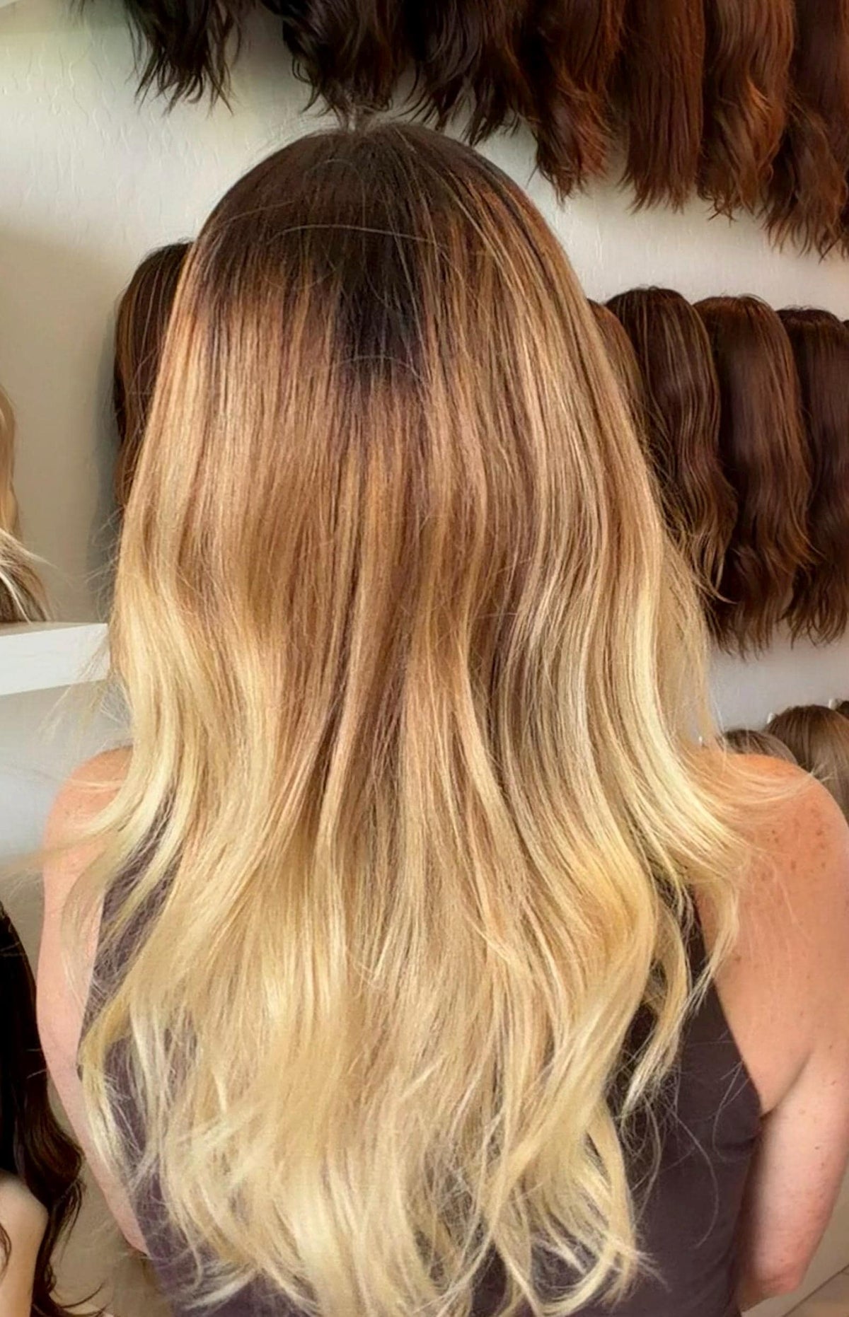 BAKLAVA Lace Front Wig with Liner Premium Brazilian Human Hair | Dark roots Blonde Balayage Natural Density 18-28" Ready to Ship as Shown