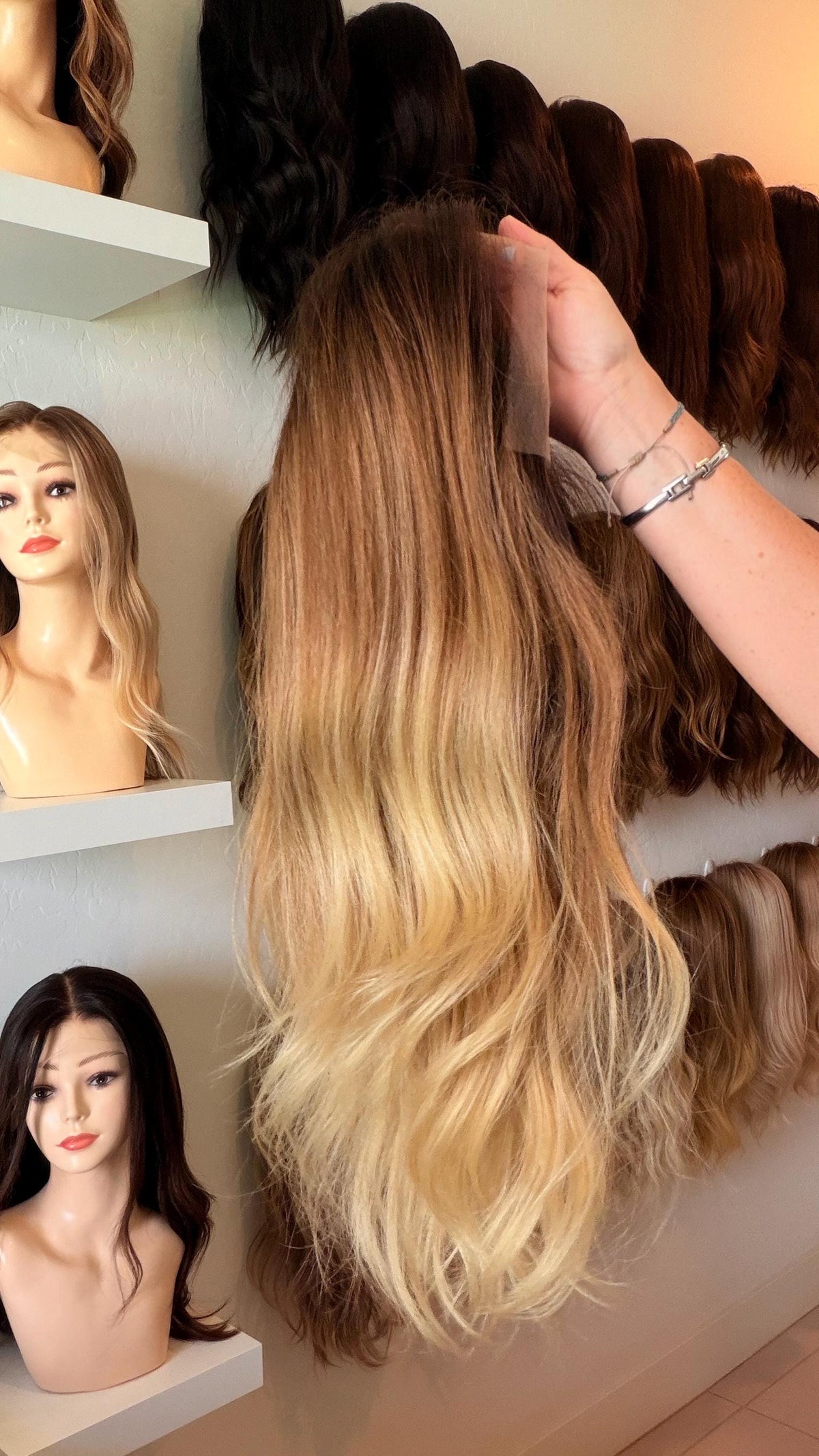 BAKLAVA Lace Front Wig with Liner Premium Brazilian Human Hair | Dark roots Blonde Balayage Natural Density 18-28" Ready to Ship as Shown