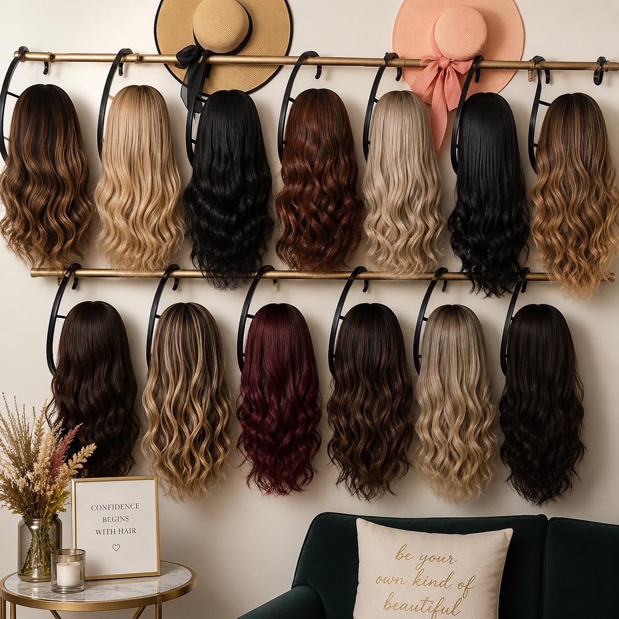 ONE Wig Hanger for Storage & Drying | Wig Holder for Human Hair and Synthetic Wigs | Space Saving Wig Organizer | Wig Not Included