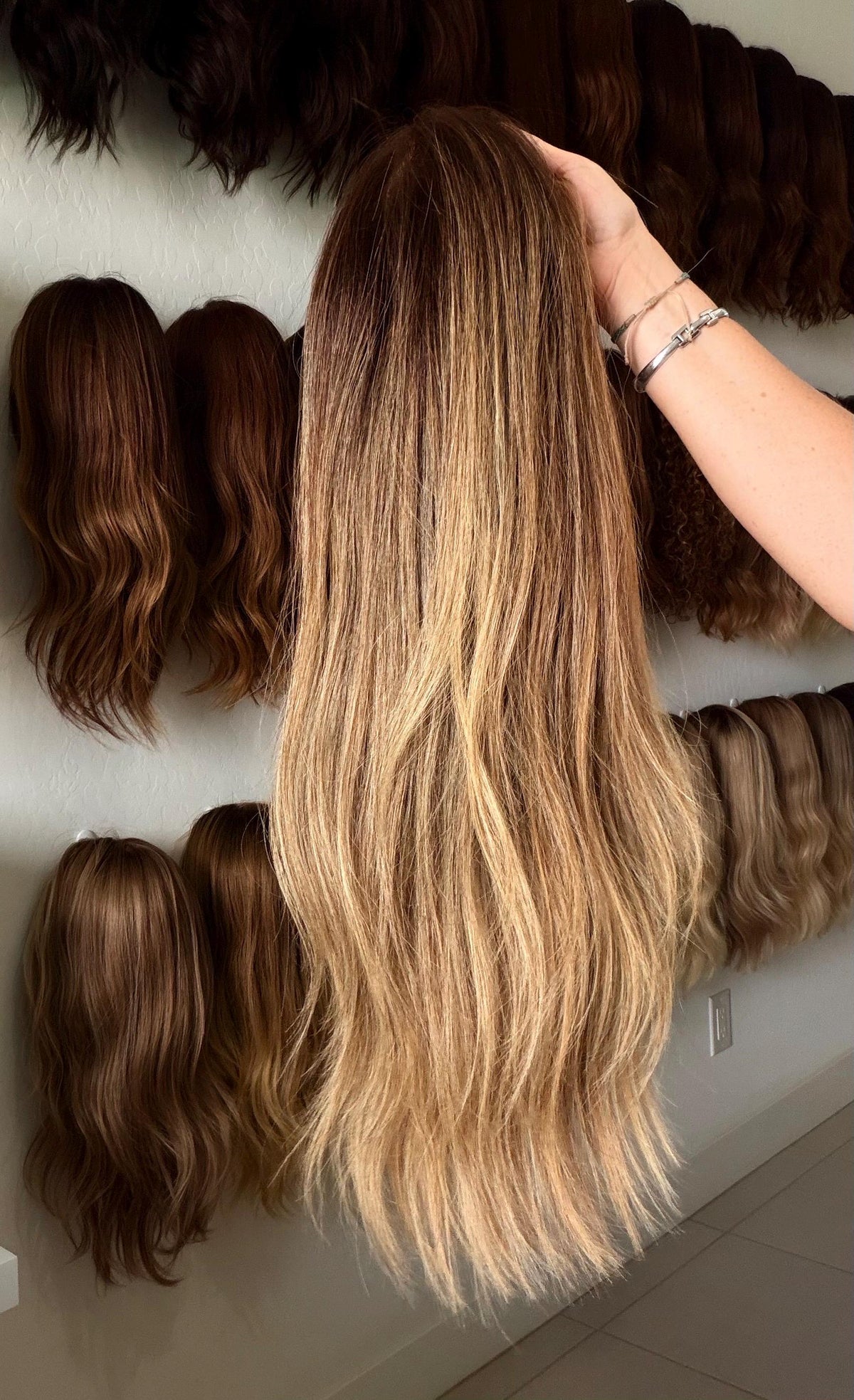 PAVLOVA Custom Made Blended Blonde 18-28" Human Hair Wig | medium Density | Lace Front | Wig for Bleached Knots | HD Lace