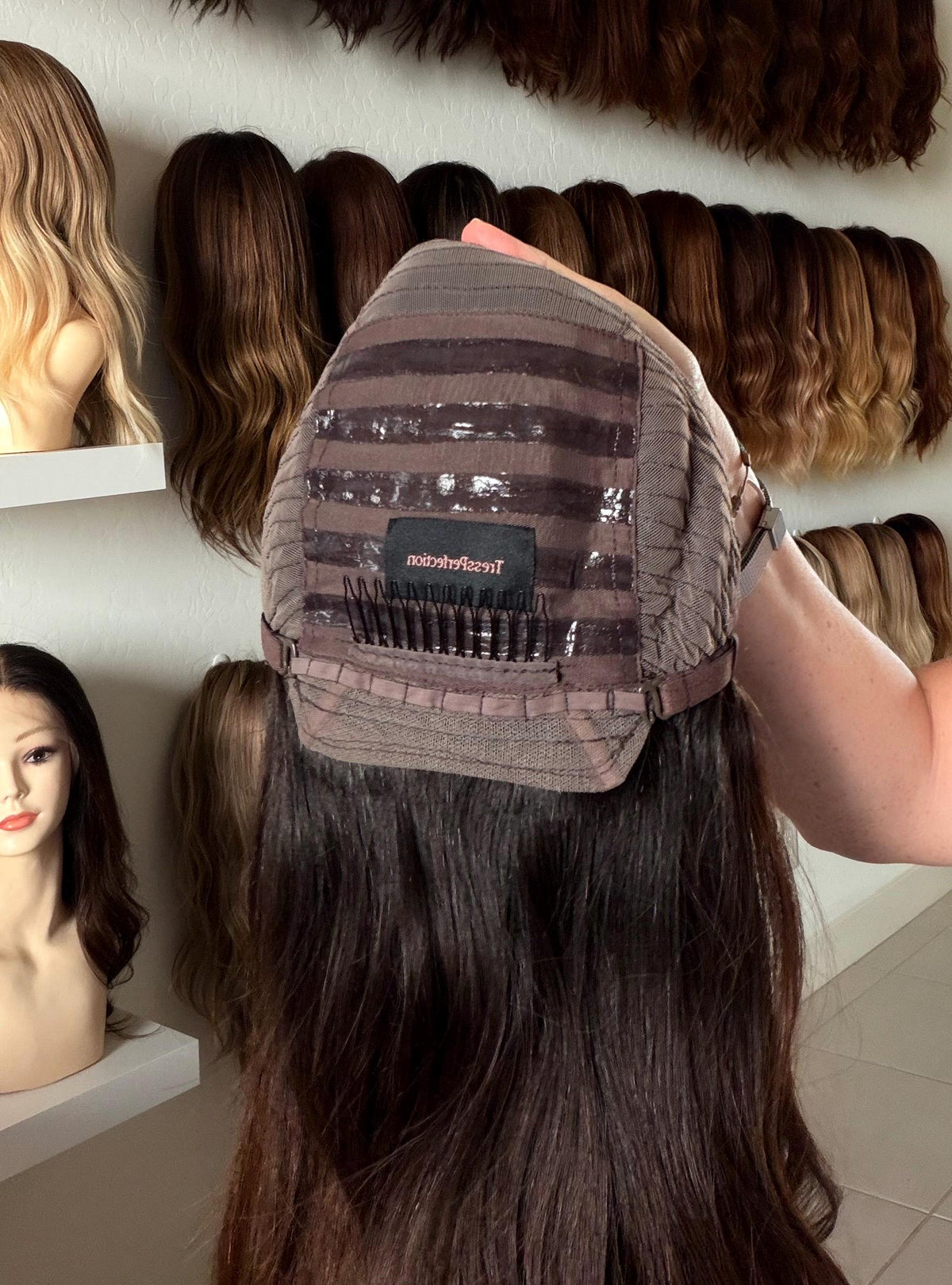 MACARON Layered Brazilian Remy Human Hair Wig | Natural Density 5x5.5” Lace Top Wig | 18-28” dark root Copper Balayage