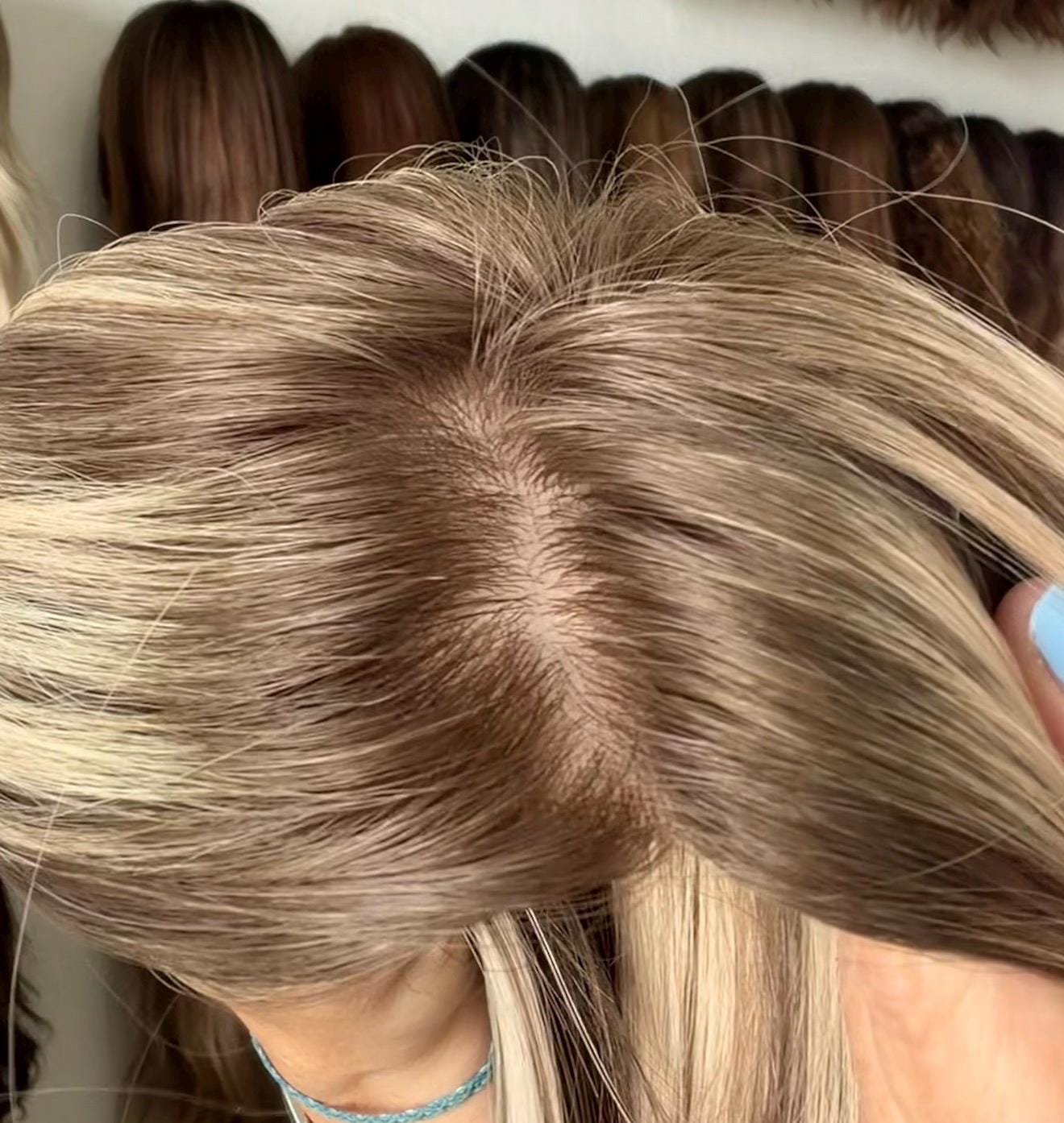 TAFFY 16-18" 5x6.5 Silk Top Human Hair Topper – Ashy blonde | low Density | Realistic Scalp Look | Brazilian Remy Human Hair